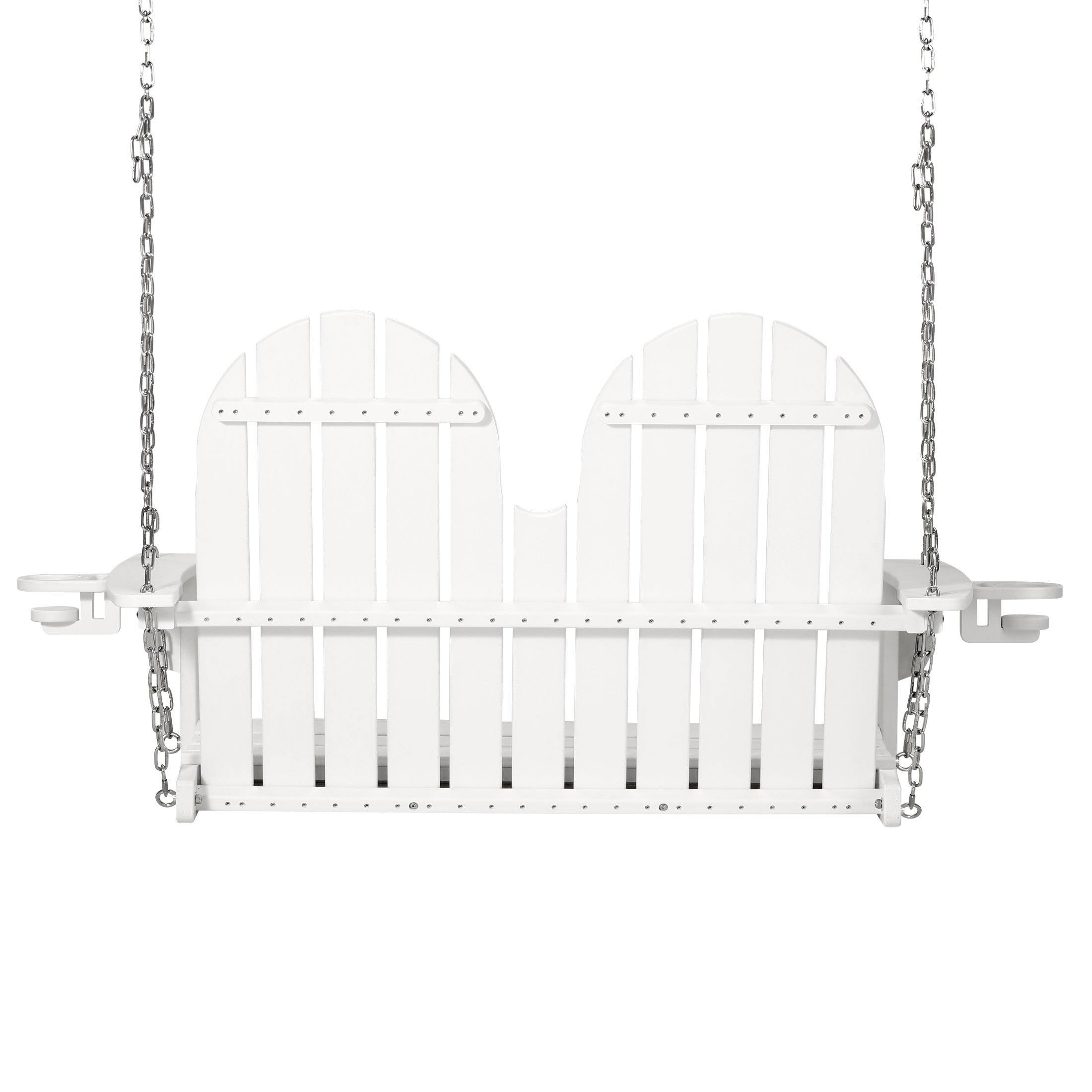 Savannah 4ft Outdoor HDPE Poly Farmhouse Hanging Porch Swing With Cup Holders
