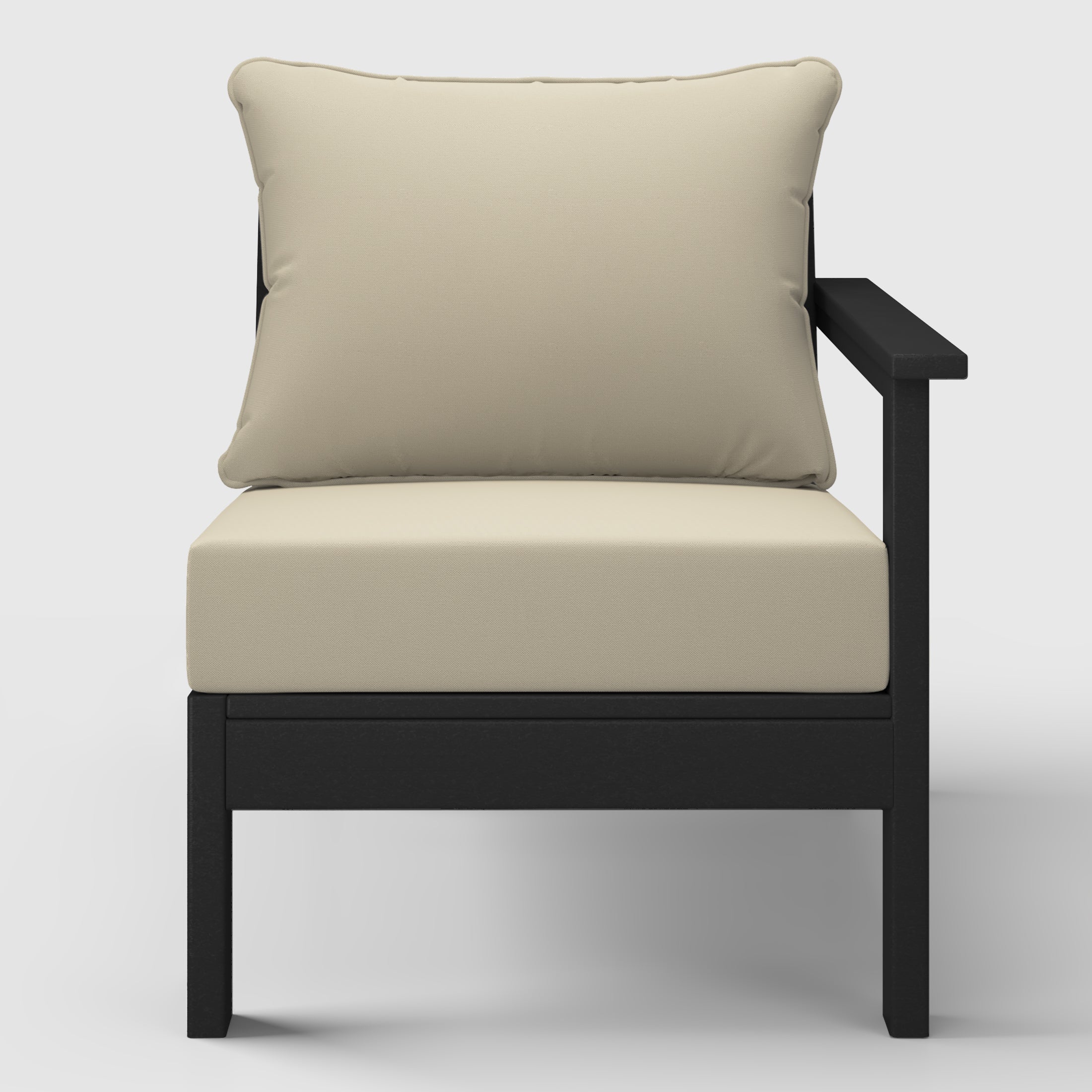Portsmouth Outdoor Patio HDPE Right Arm Sectional Corner Club Chair with Patio Cushions