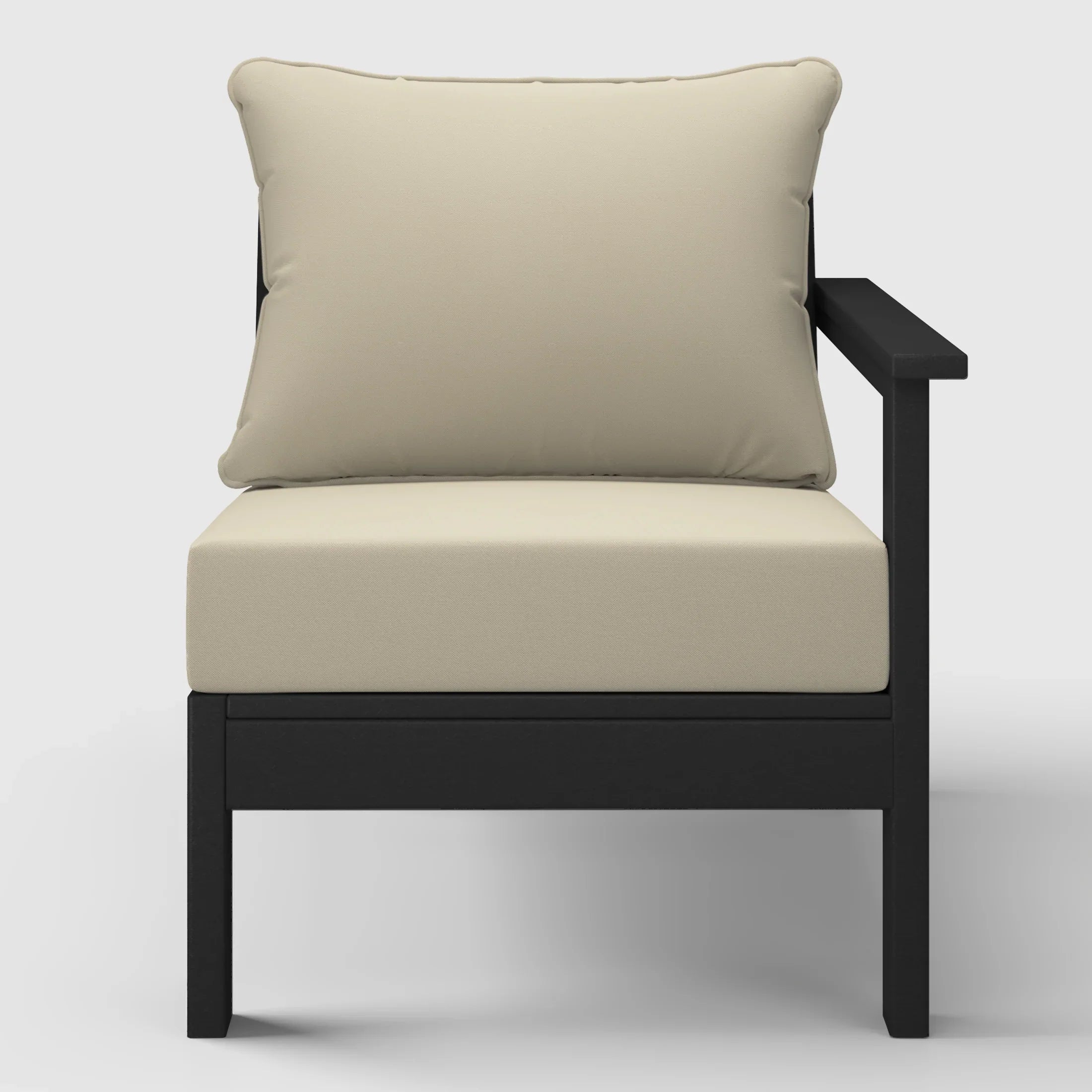 Portsmouth Outdoor Patio HDPE Right Arm Sectional Corner Club Chair with Patio Cushions