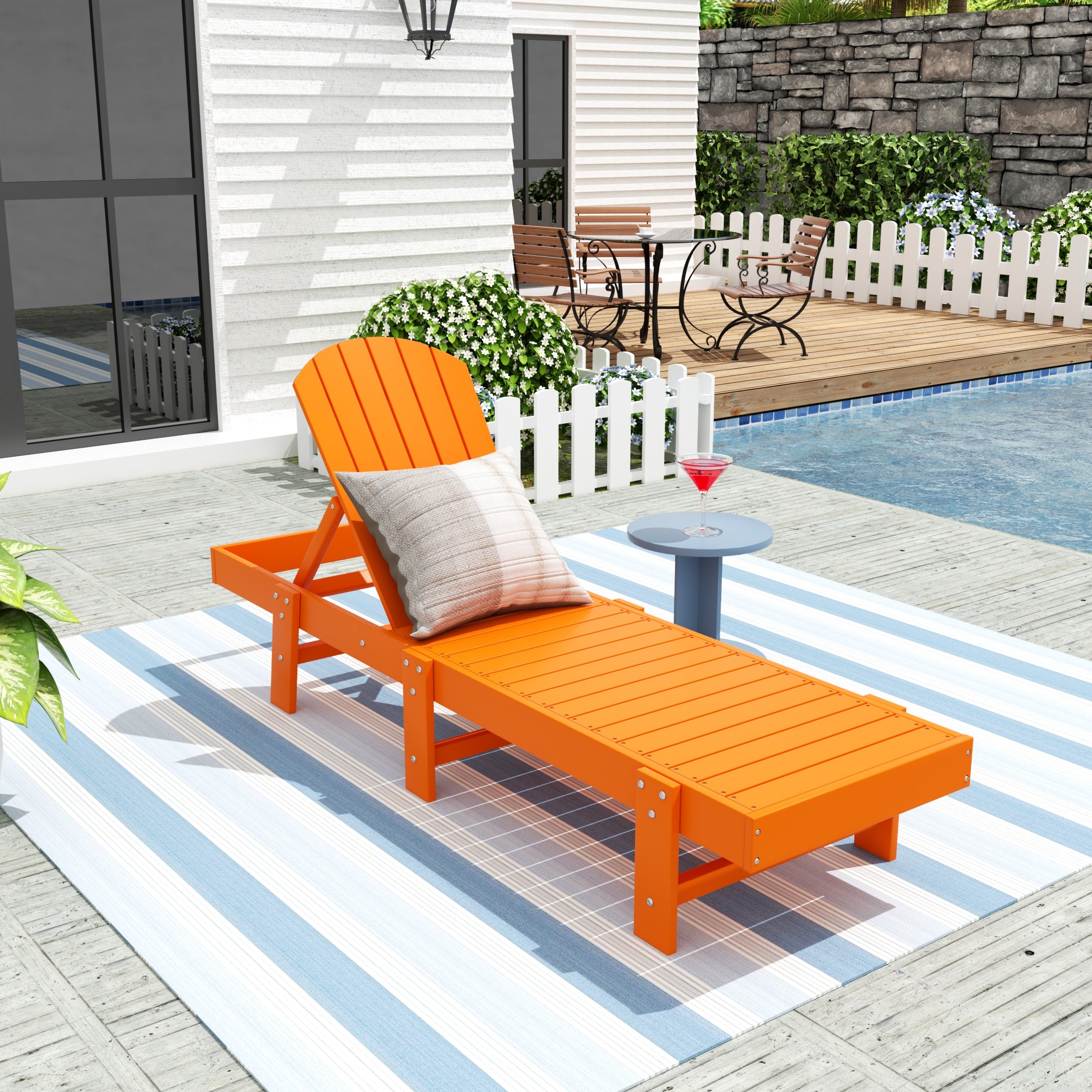 Portside Adirondack Poly Reclining Chaise Lounge