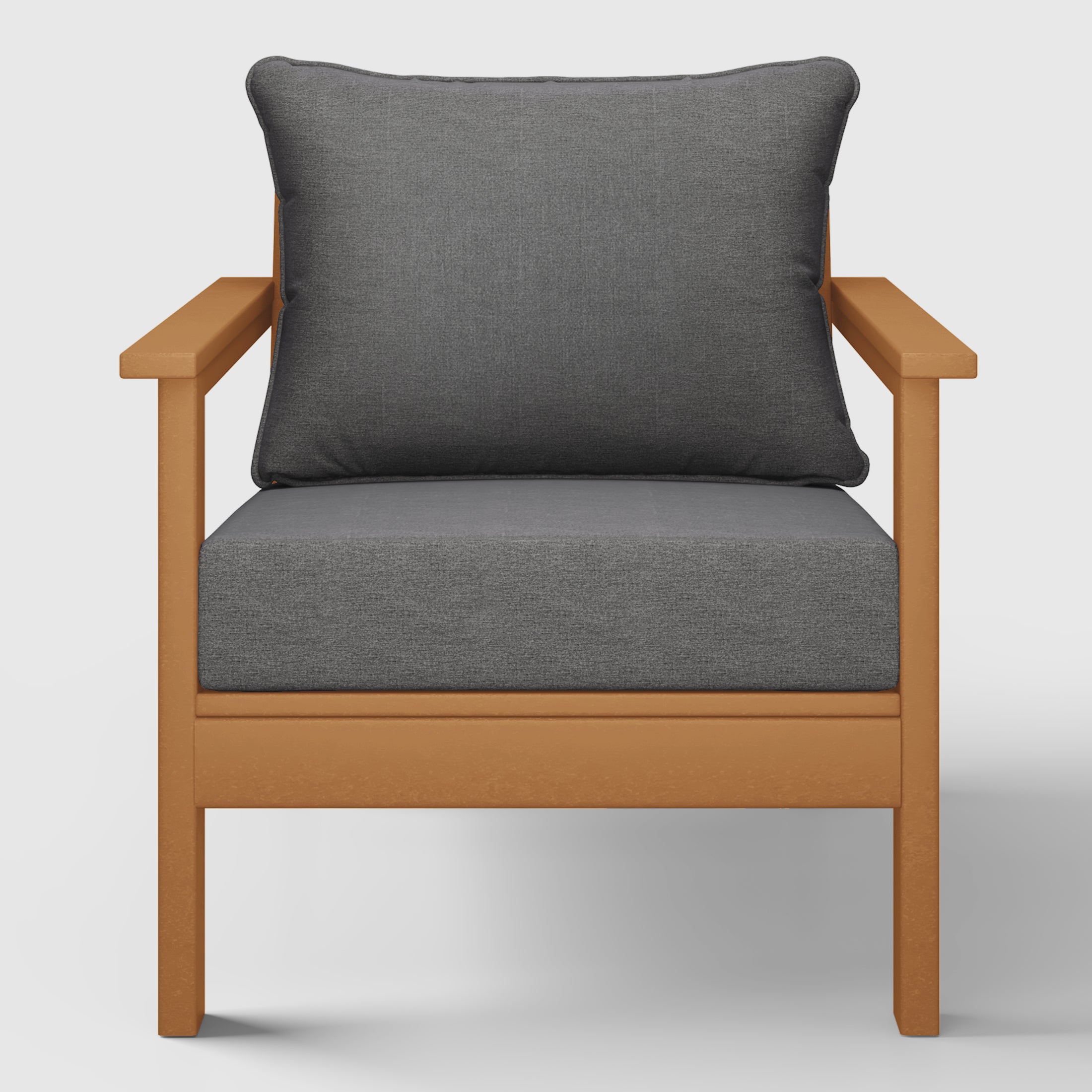 Portsmouth Outdoor Modern HDPE Patio Club Chair with Deep Seat Cushions