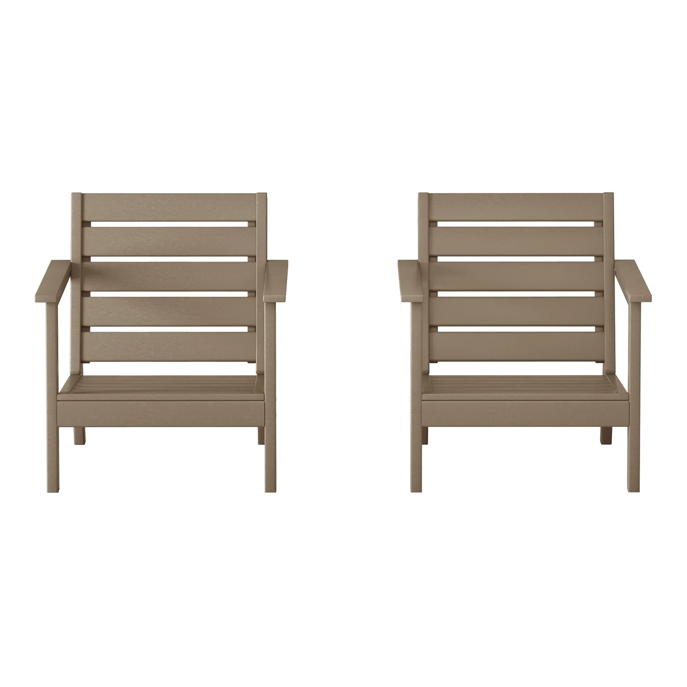 Portsmouth Outdoor Patio HDPE Deep Seating Armchair (Set of 2)