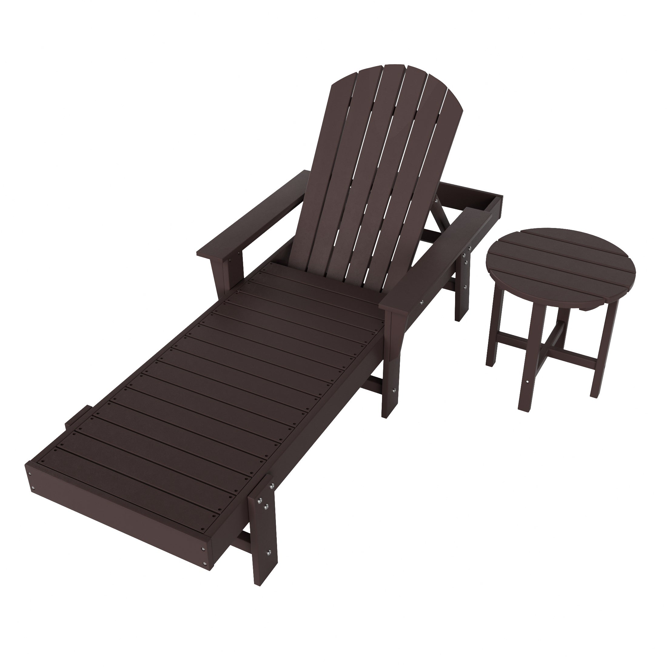 Portside 2 Piece Adirondack Reclining Chaise Lounge With Arms