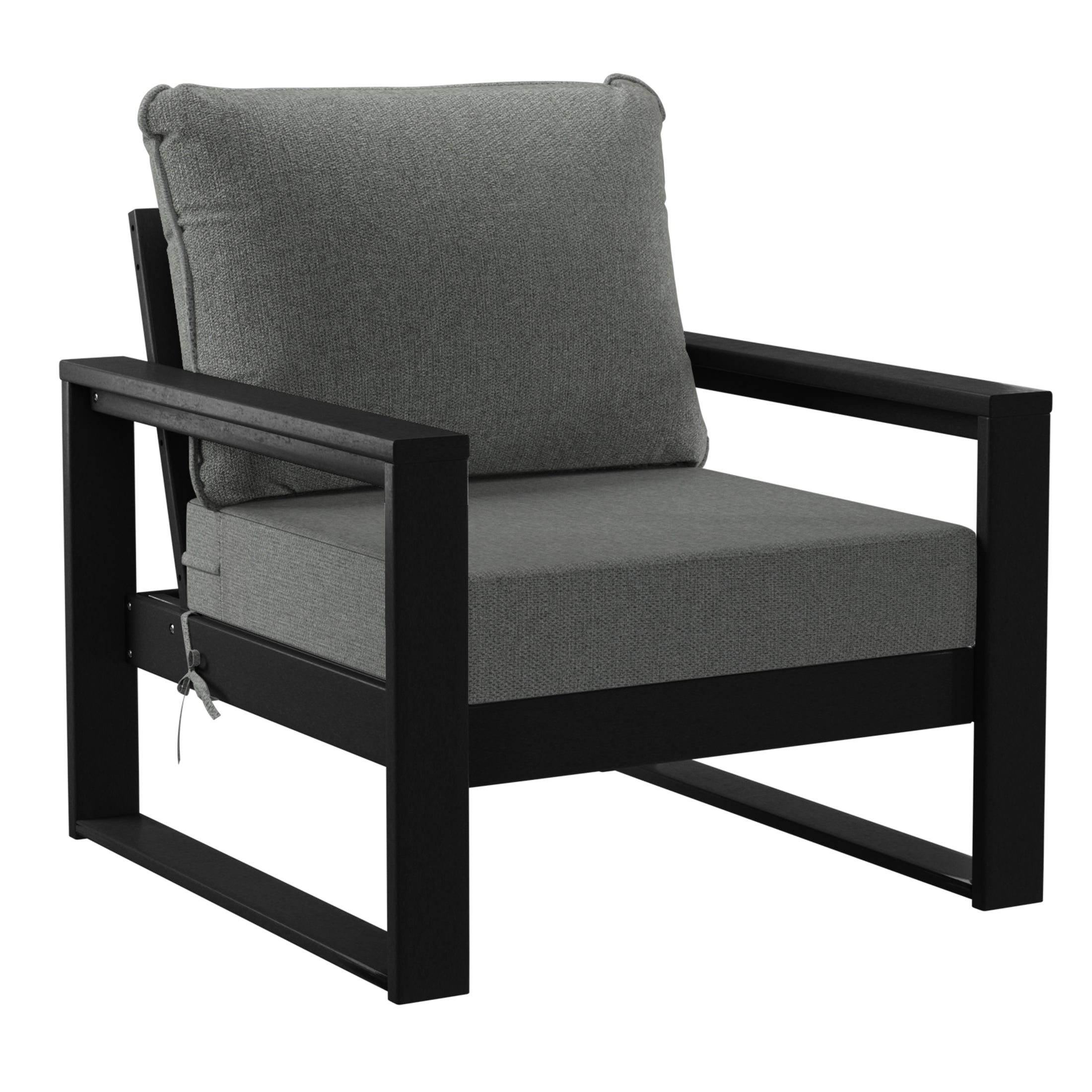 Rockaway Outdoor Modern 3-Piece HDPE Patio Sofa Set with Side Table