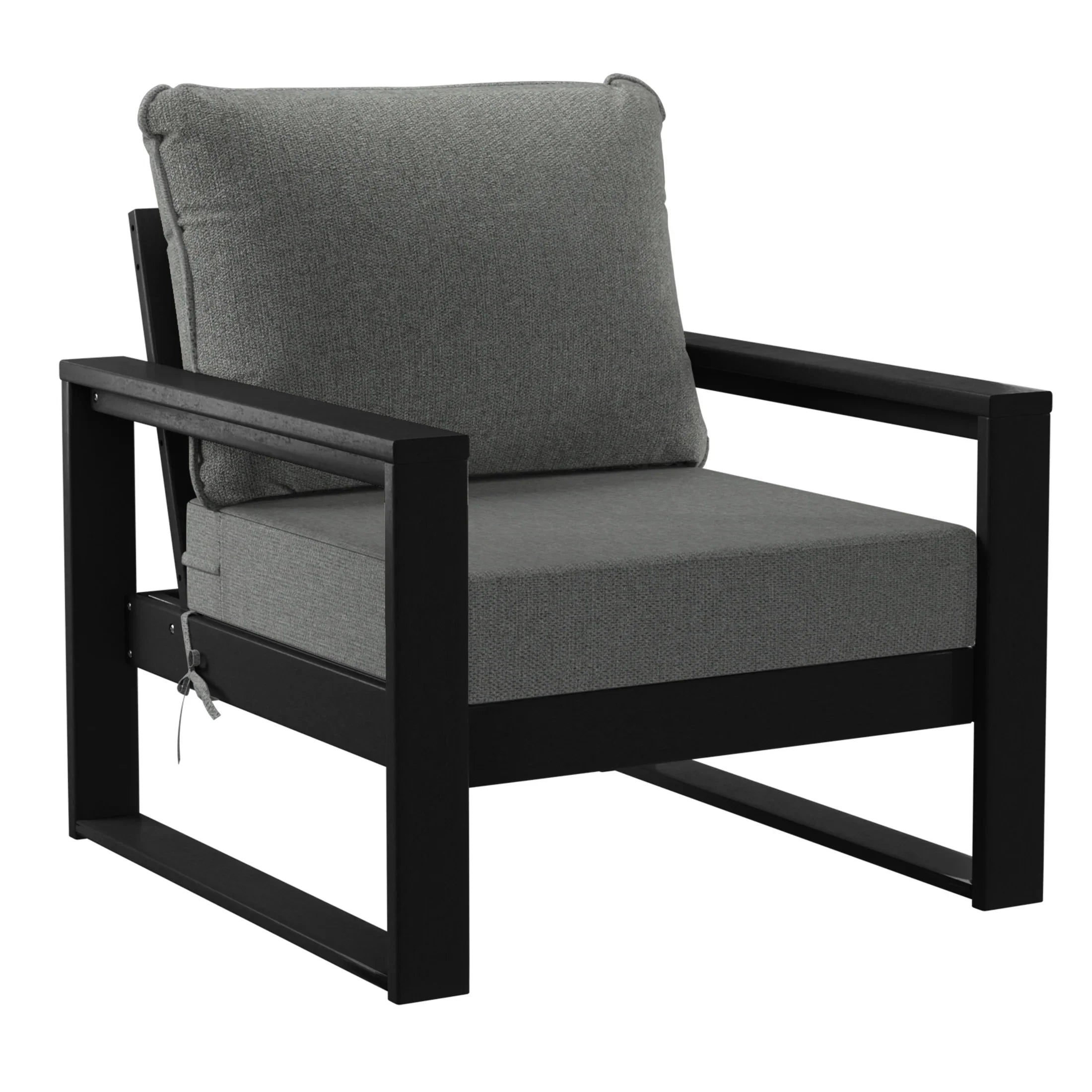 Rockaway Outdoor Modern 3-Piece HDPE Patio Sofa Set with Side Table