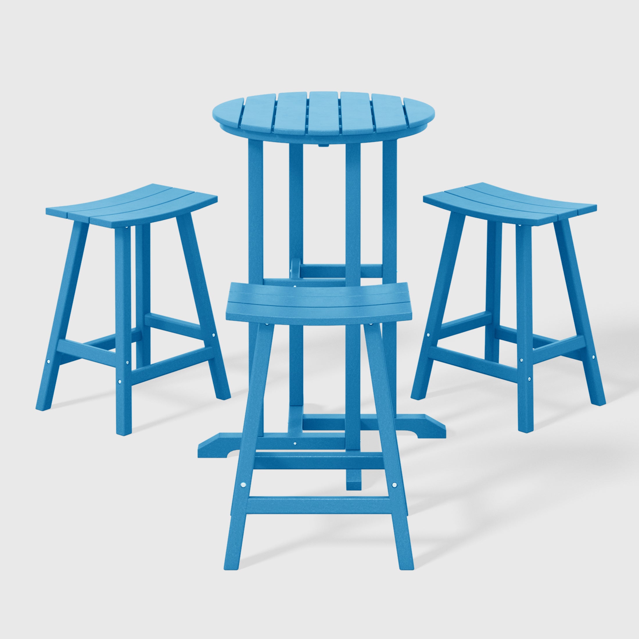 Paradise Outdoor Patio Counter Height Bar Stools Bistro Bar Table 4-Piece Set