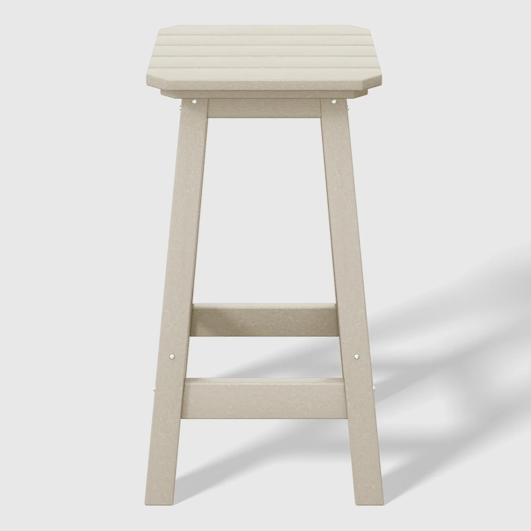 Paradise 24" HDPE Outdoor Patio Counter High Backless Square Bar Stool