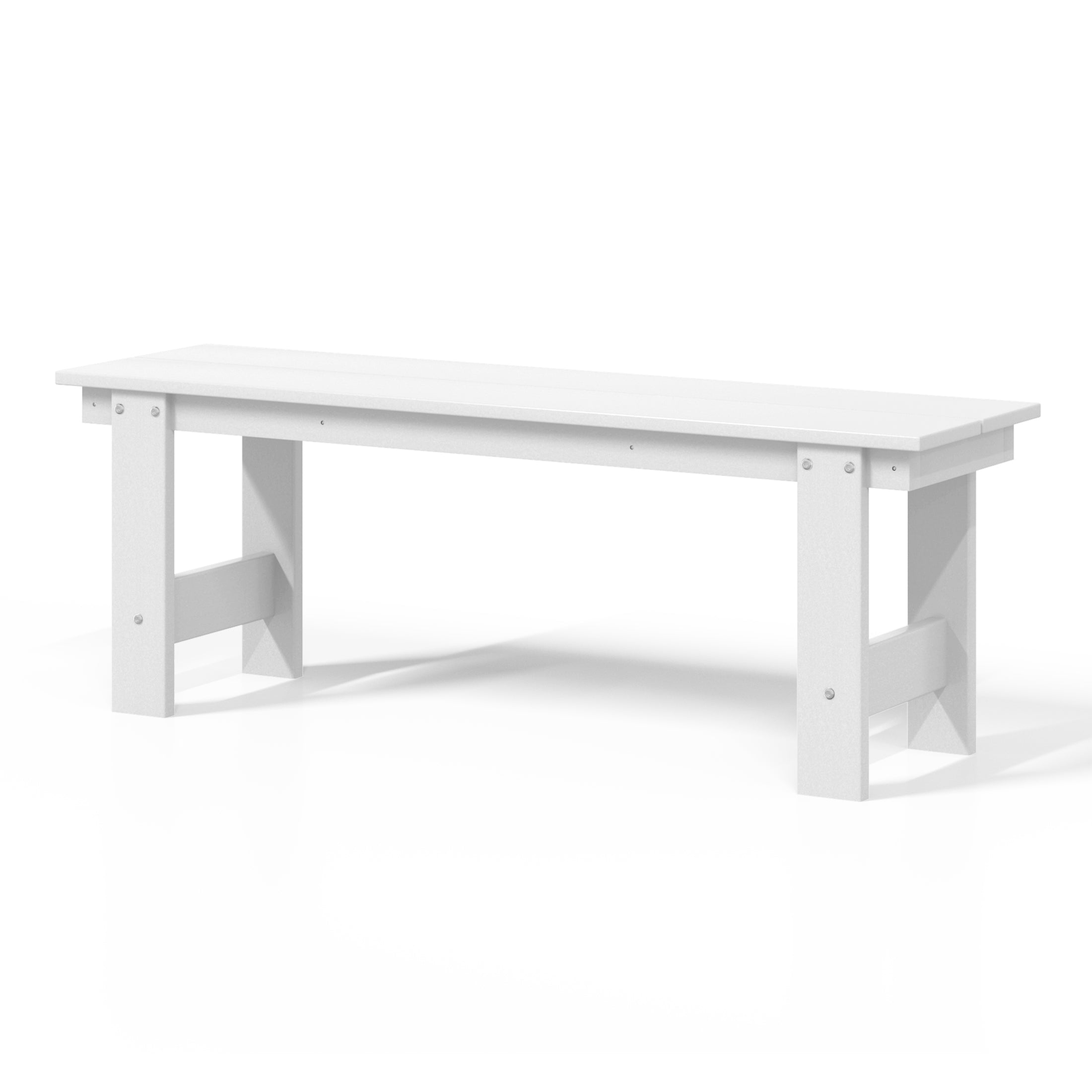 Palms Outdoor HDPE 48" Modern Backless Patio Bench