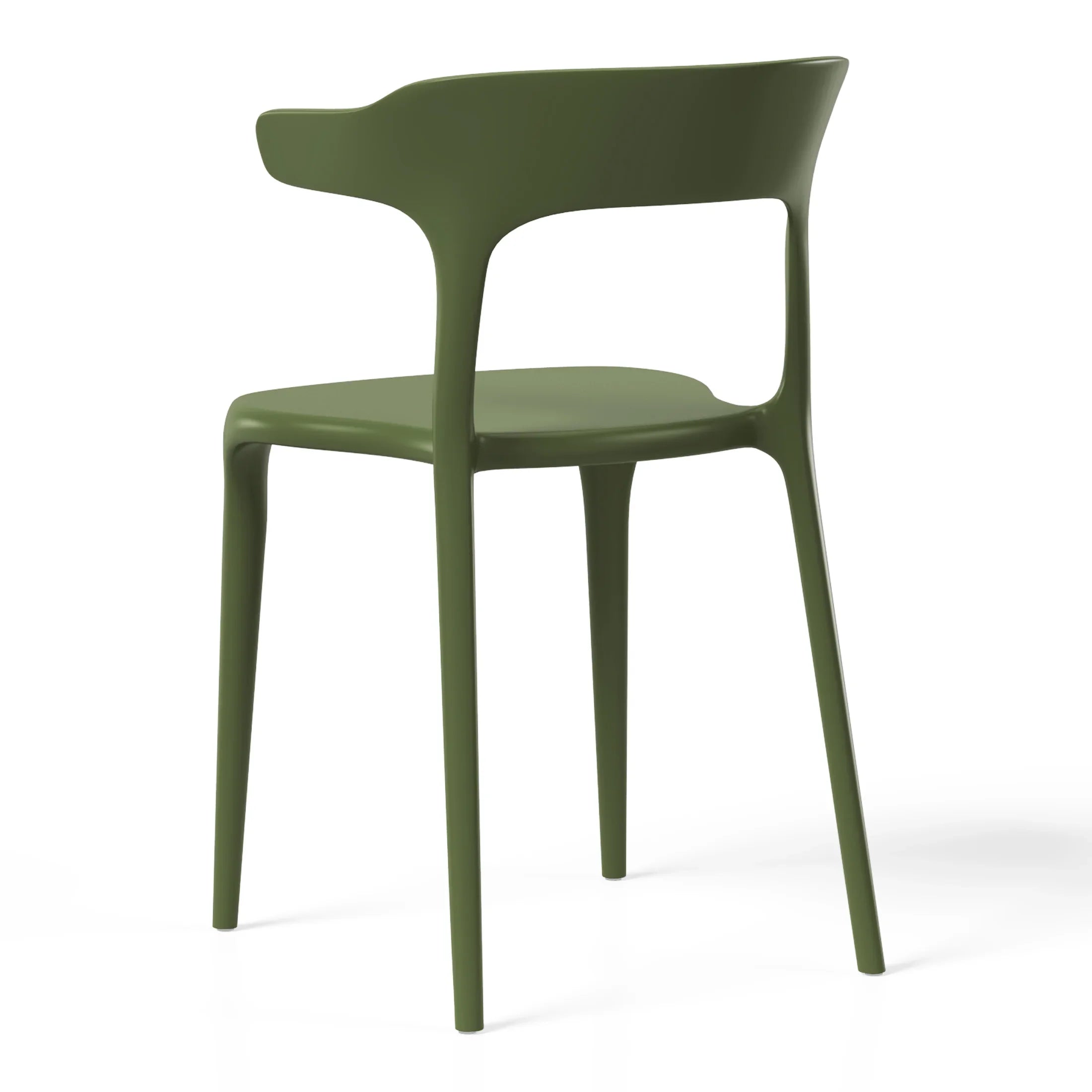 Sunshine Modern Stackable Resin Plastic Patio Dining Chair (Set of 4)