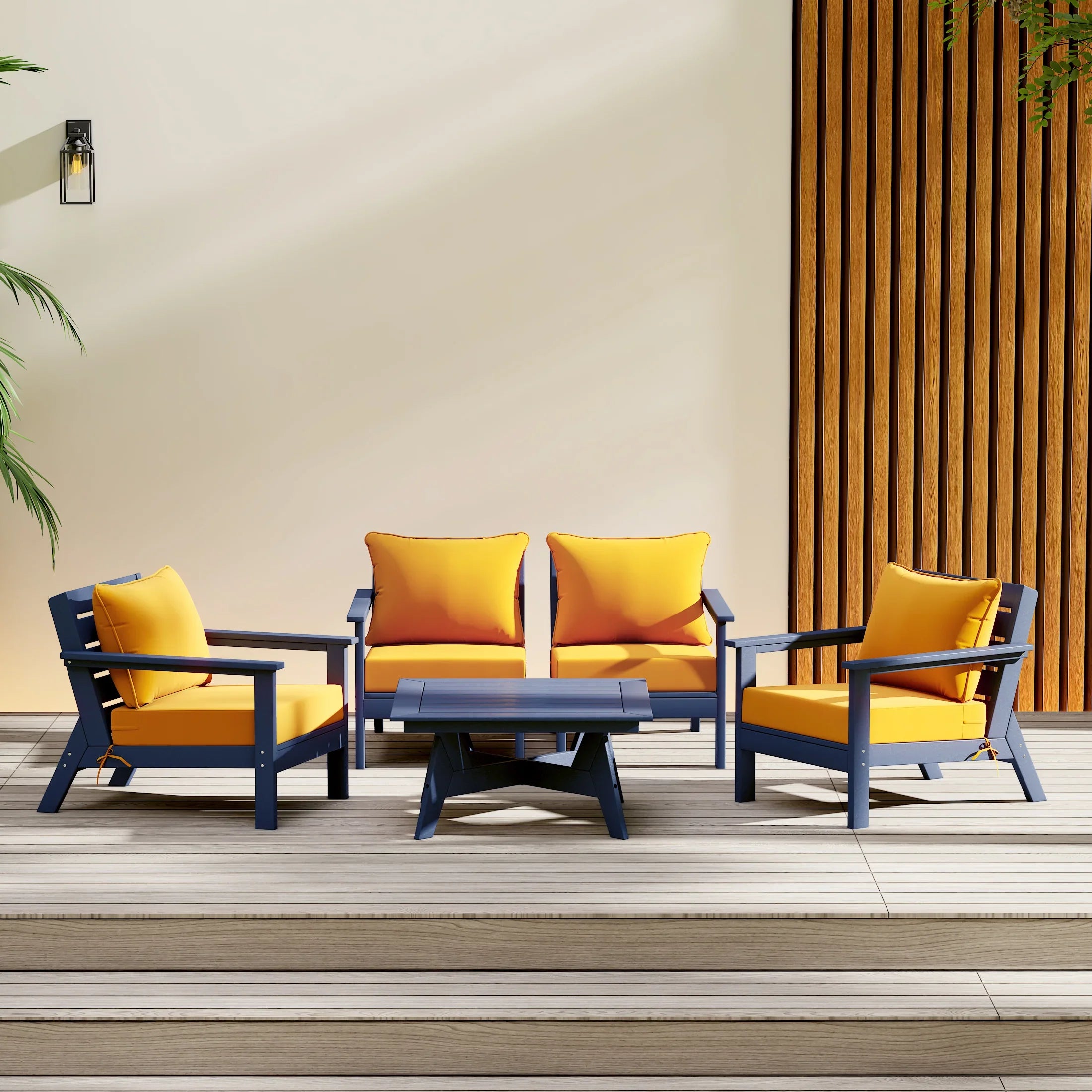 Portsmouth Outdoor 5-Piece Modular Sectional Patio Furniture Sofa Set