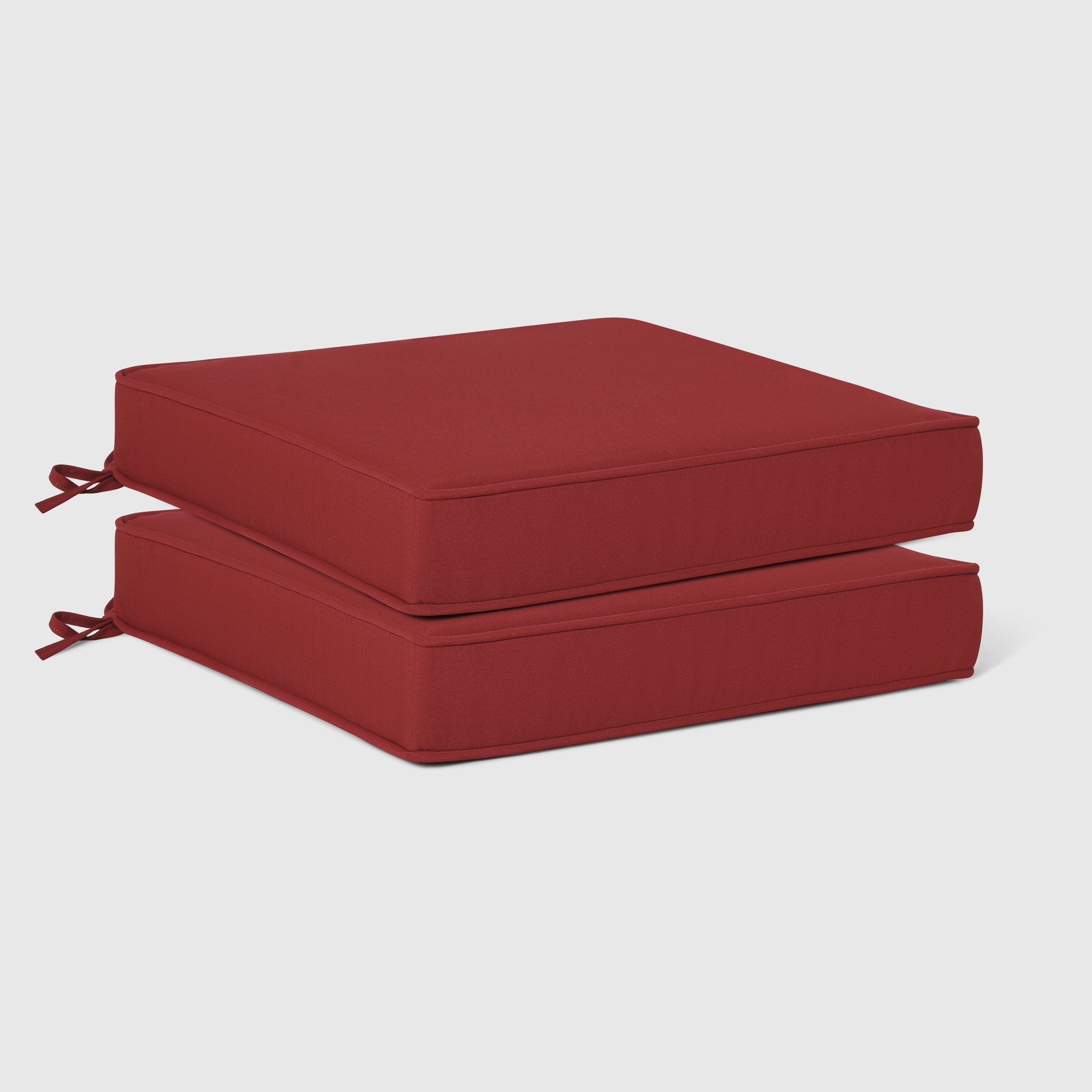 Harmony Outdoor Patio Furniture Seat Chair Square Cushions with Piping. Set of 2, 20" x 19"