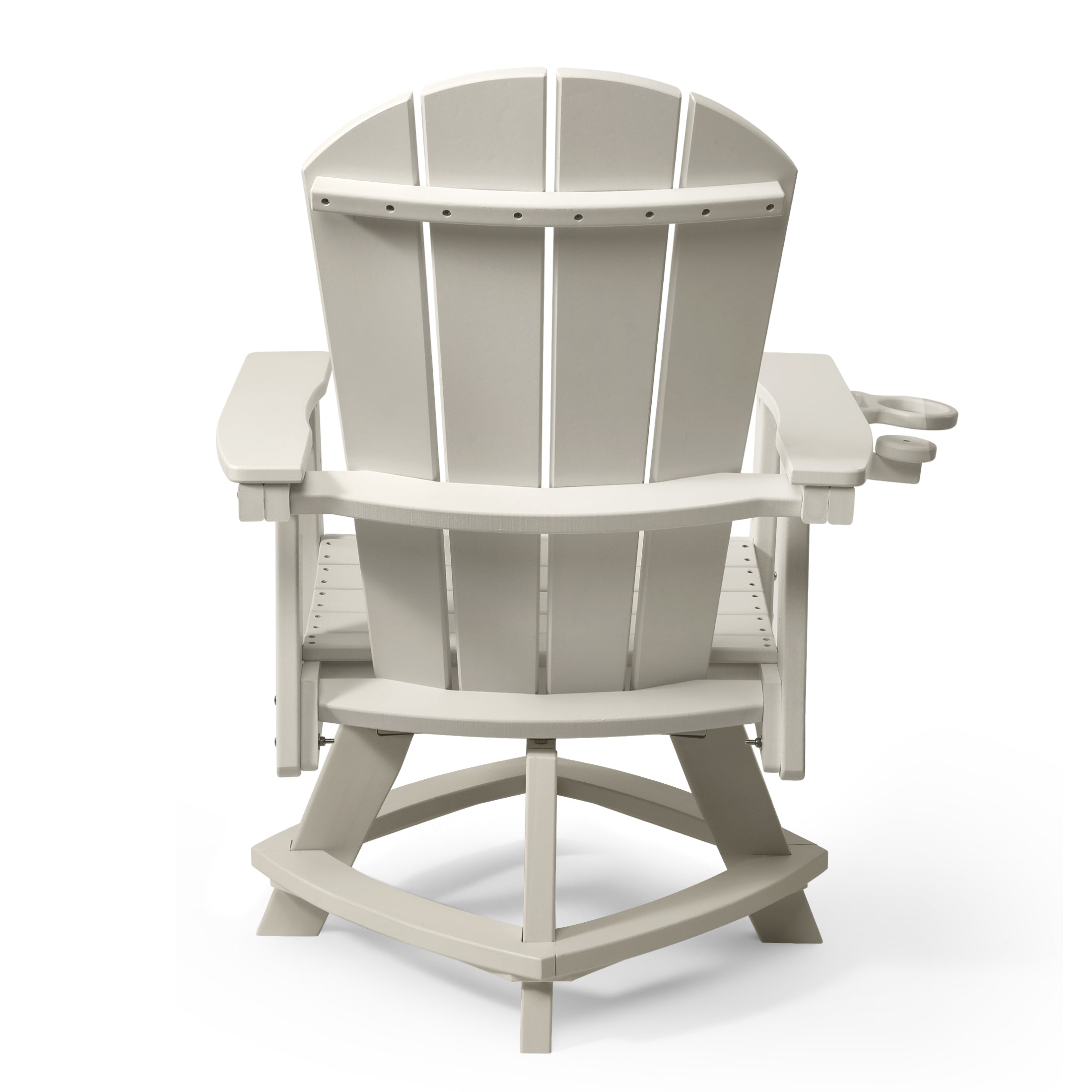 Paradise Outdoor HDPE Swivel Adirondack Patio Dining Chair With Cup Holder