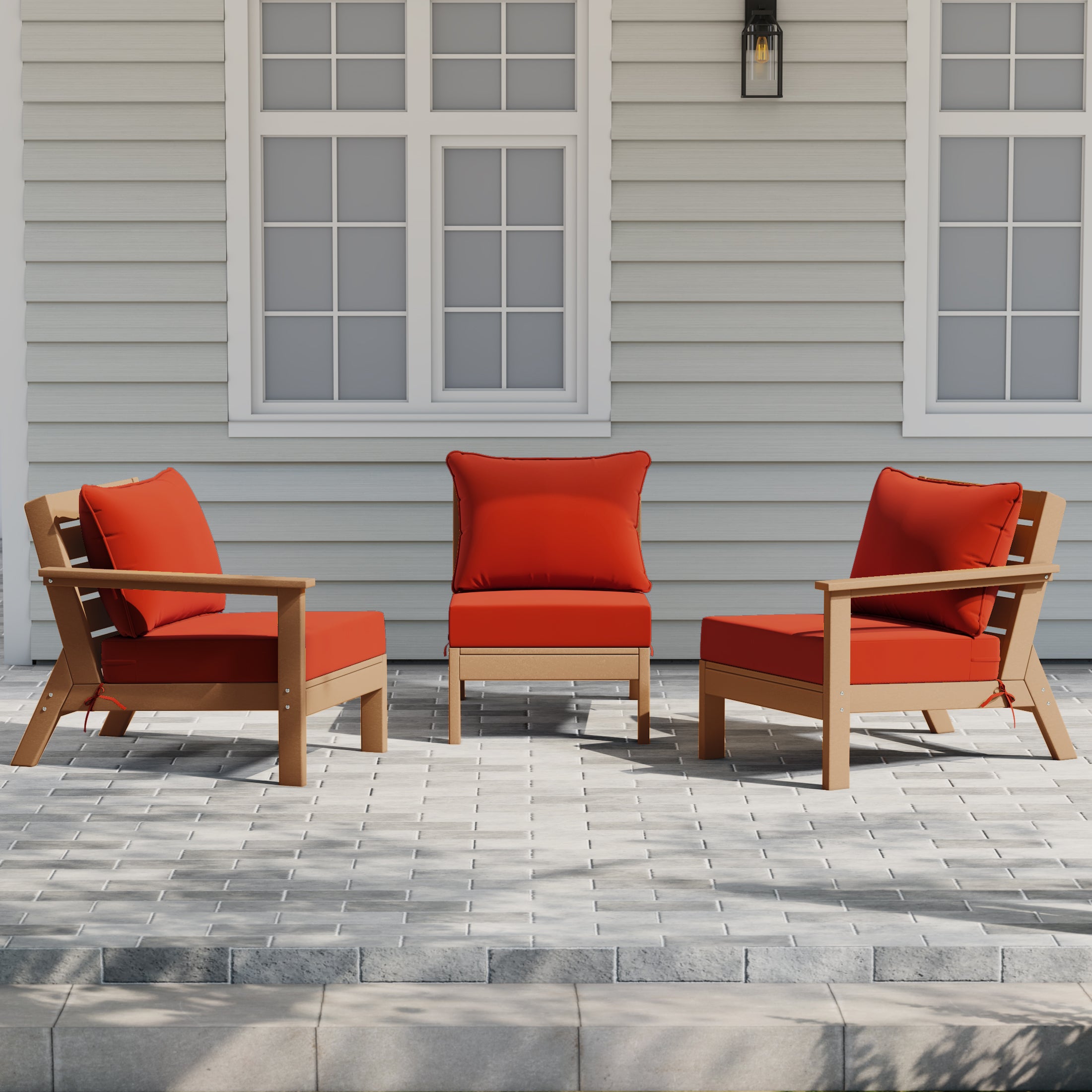 Portsmouth Outdoor Patio HDPE Sectional Sofa with Patio Cushions