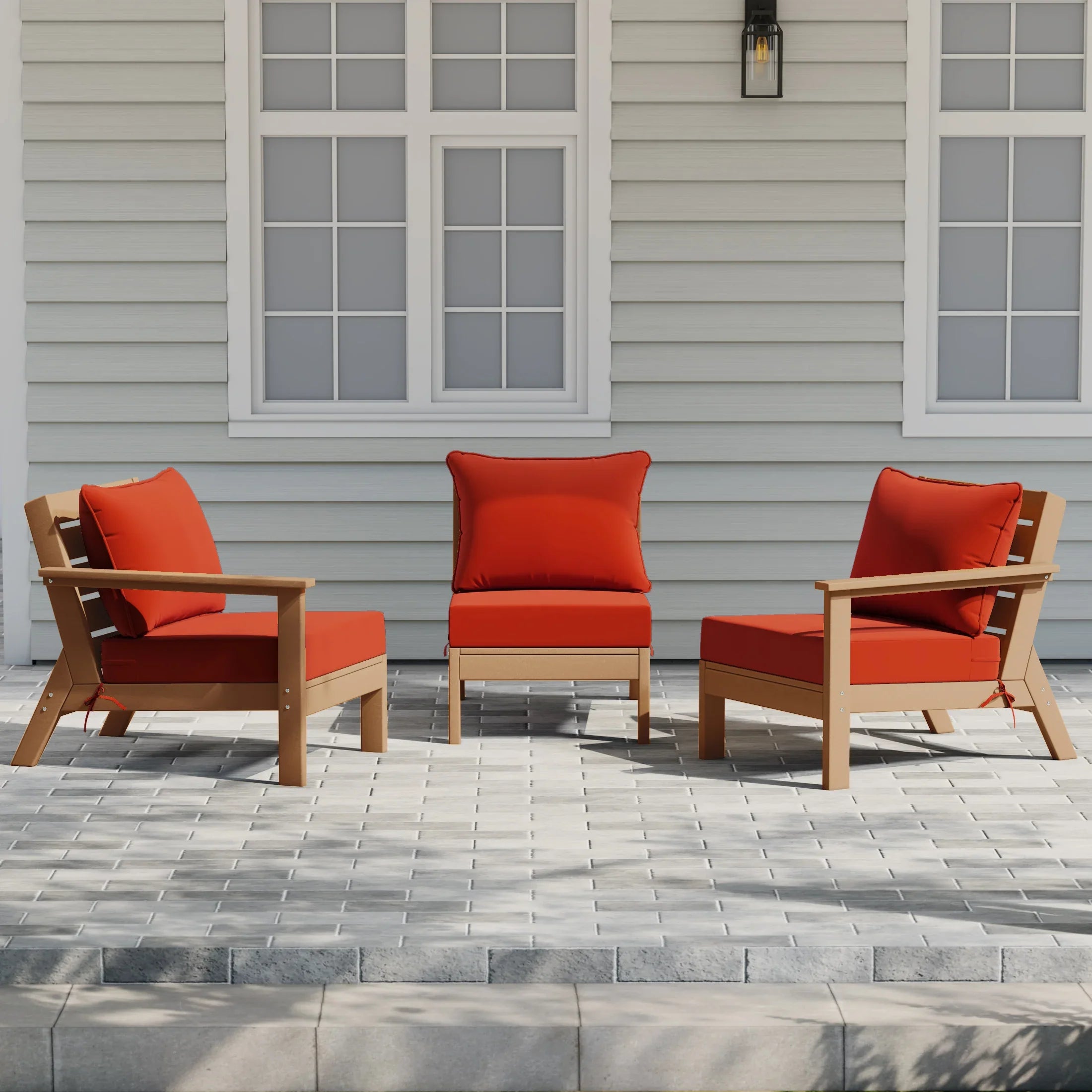 Portsmouth Outdoor Patio HDPE Sectional Sofa with Patio Cushions