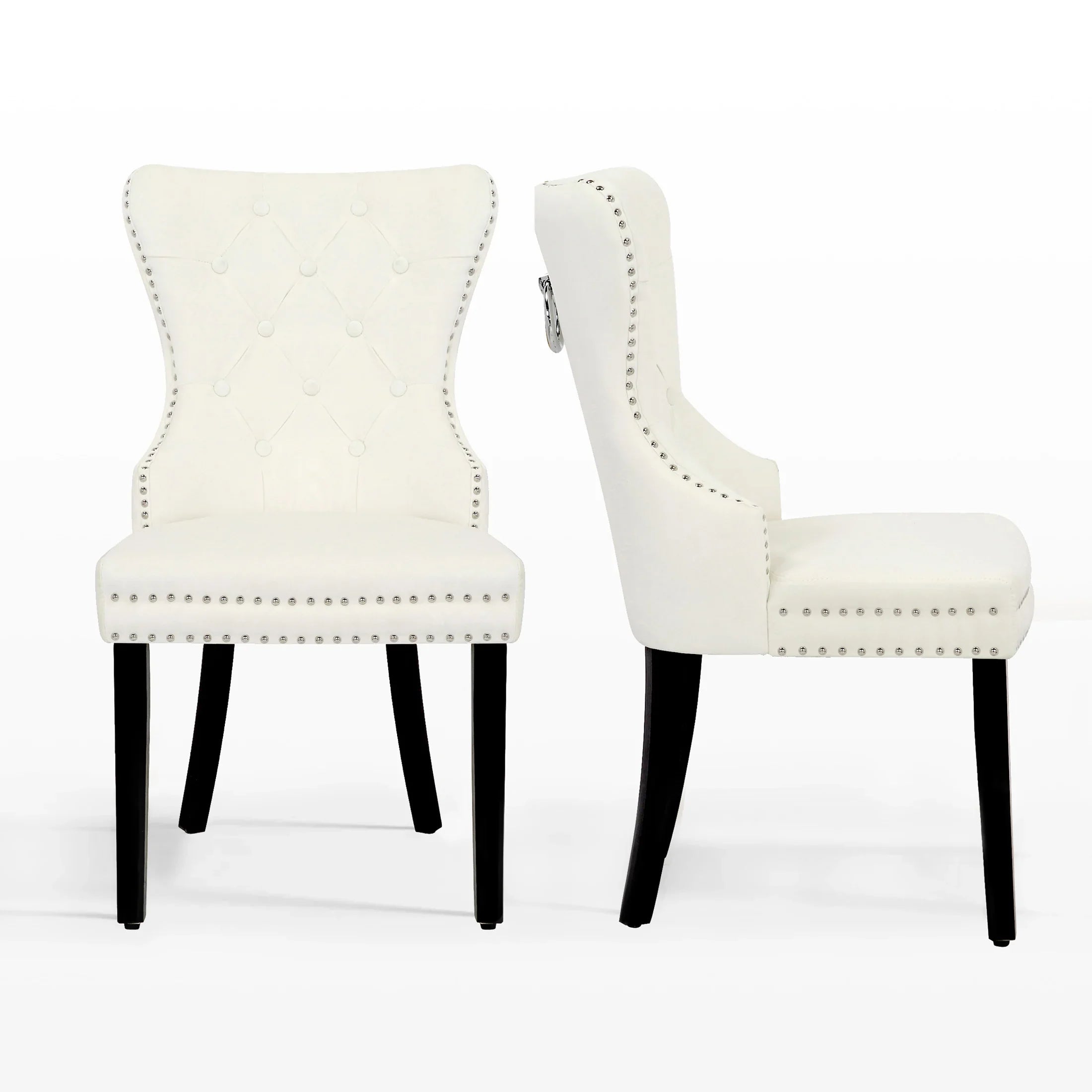 Hank Velvet Upholstered Tufted Dining Chairs (Set of 2)