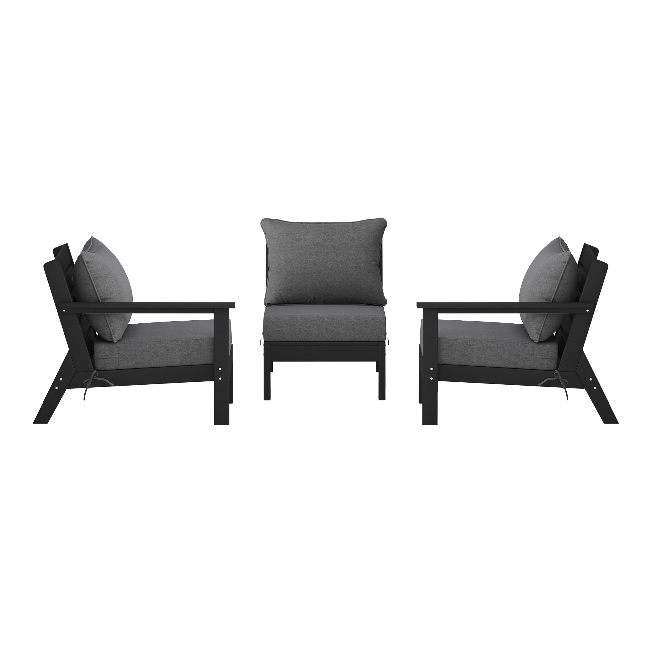 Portsmouth Outdoor Patio HDPE Sectional Sofa with Patio Cushions