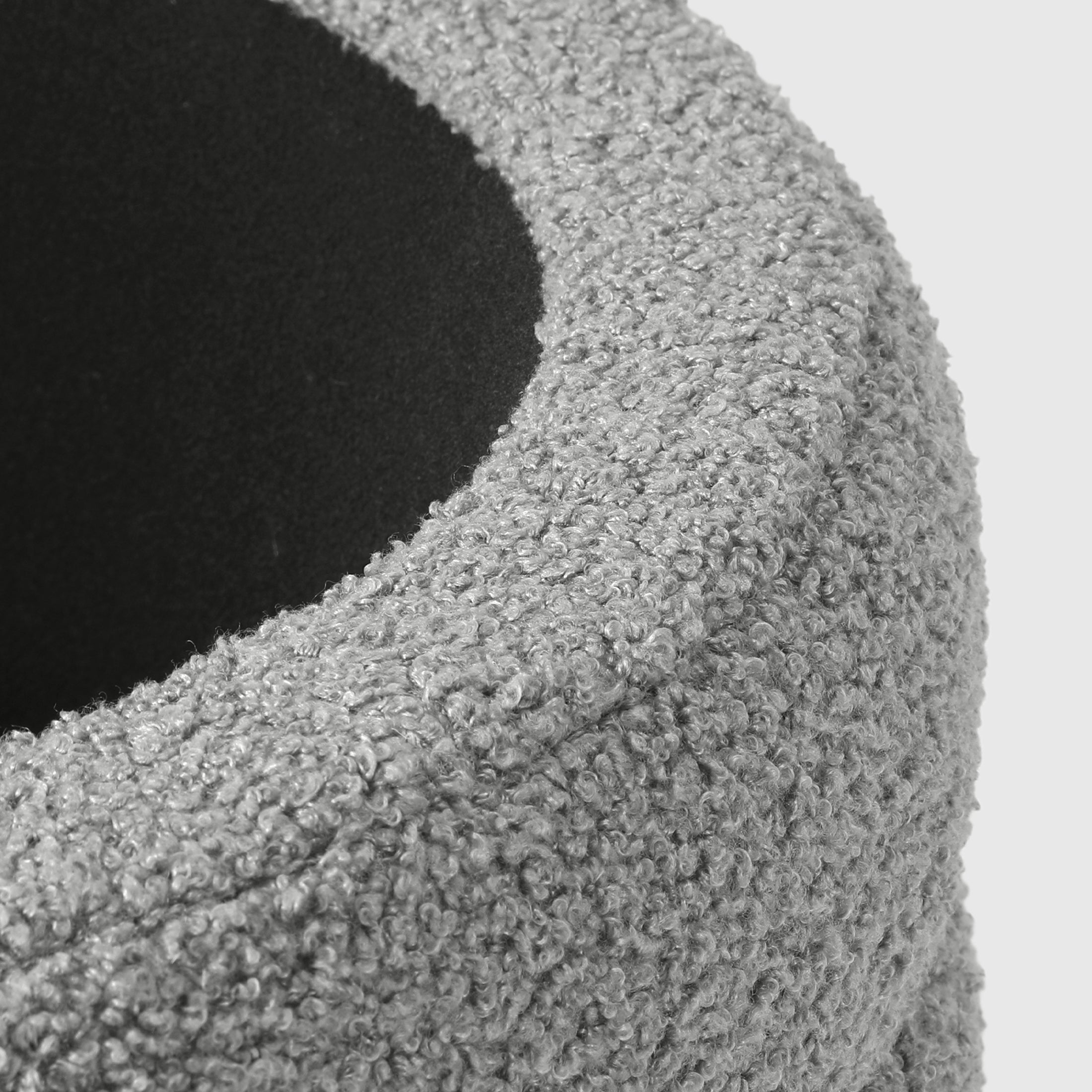 Celine Mid-Century Modern Faux Sherpa Round Storage Ottoman