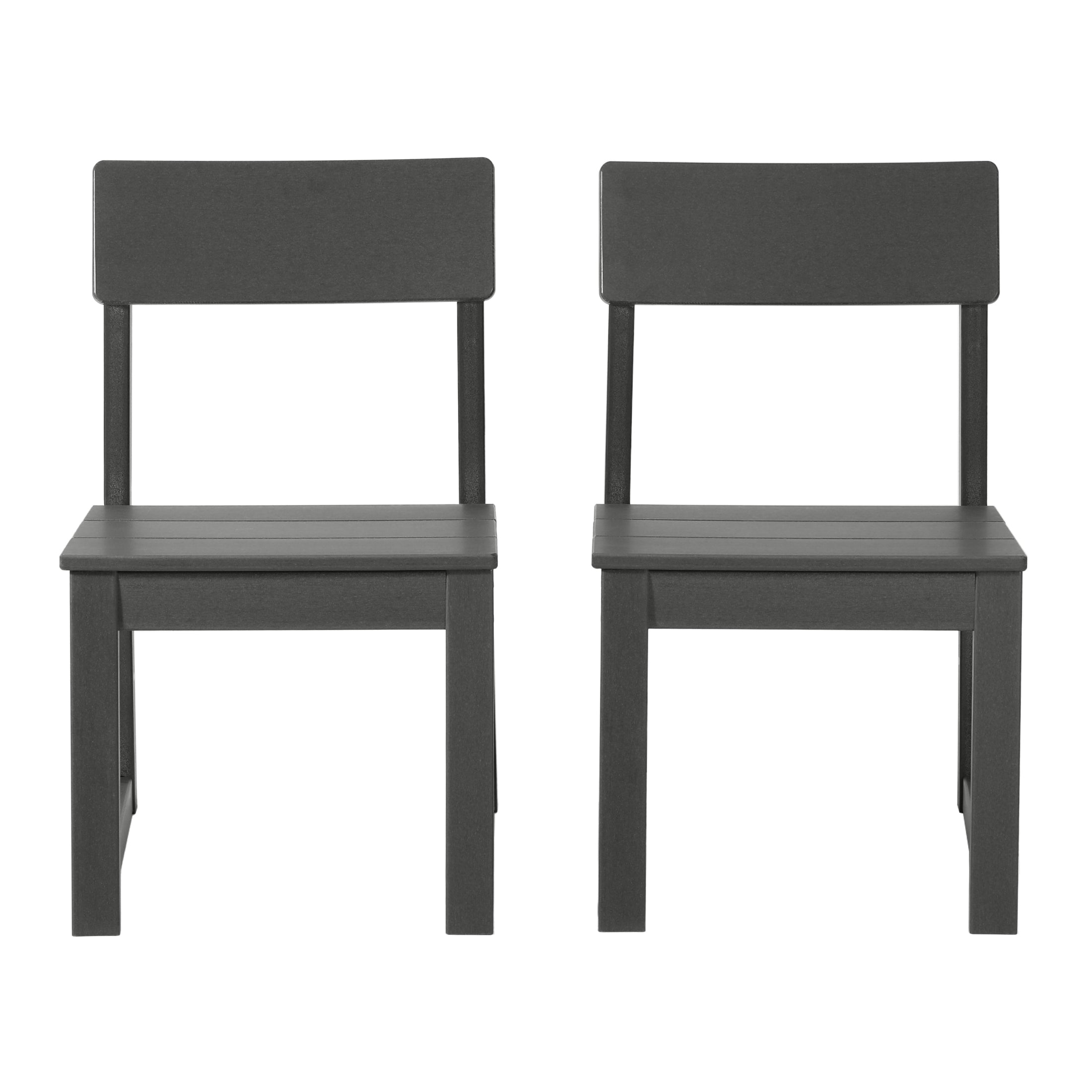 Cambria Modern HDPE Outdoor Armless Patio Dining Chairs (Set of 2)