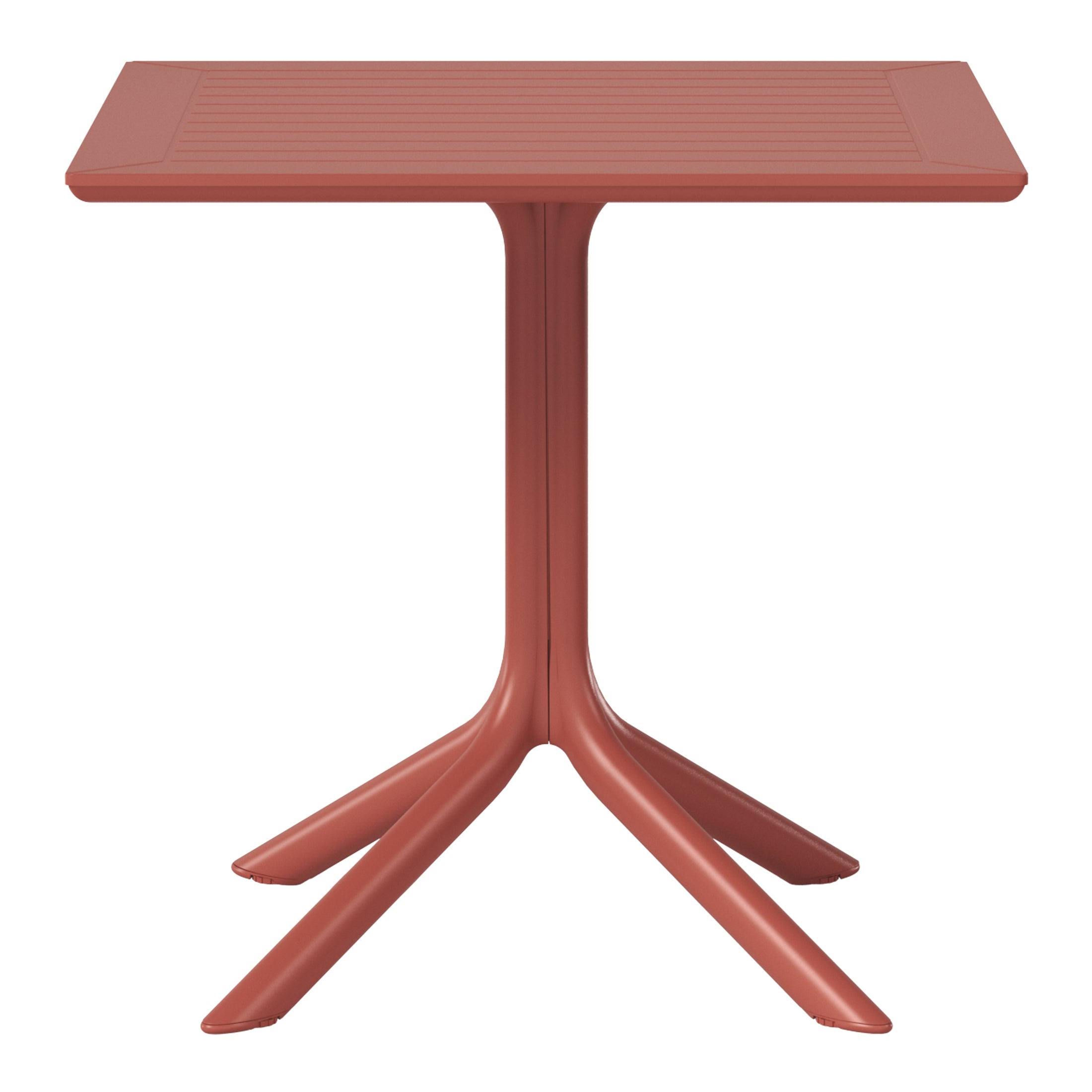 Sunshine 31.5" Square Outdoor Plastic Resin Patio Dining Table for 4