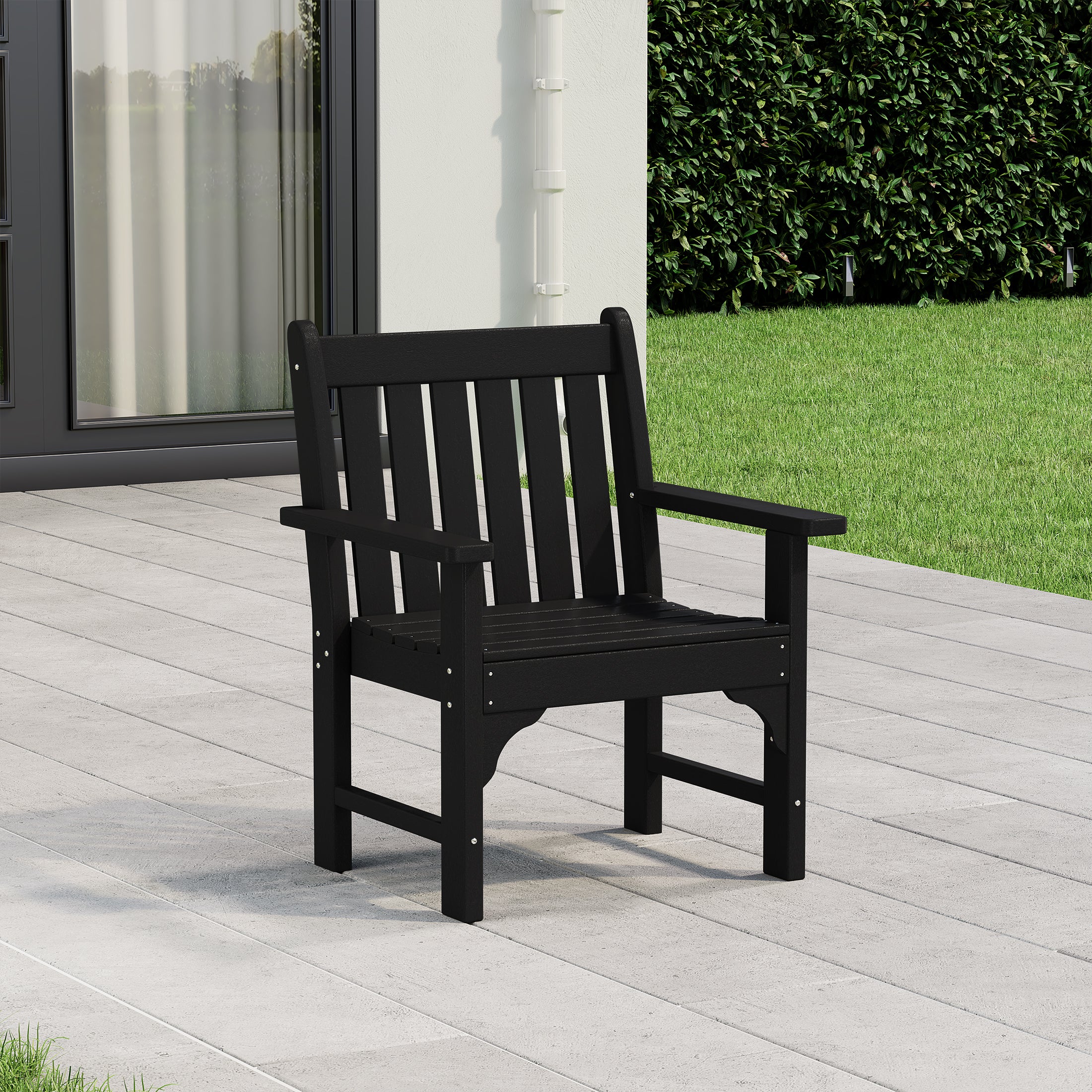 Paradise Outdoor Patio HDPE Adirondack Dining Arm Chair