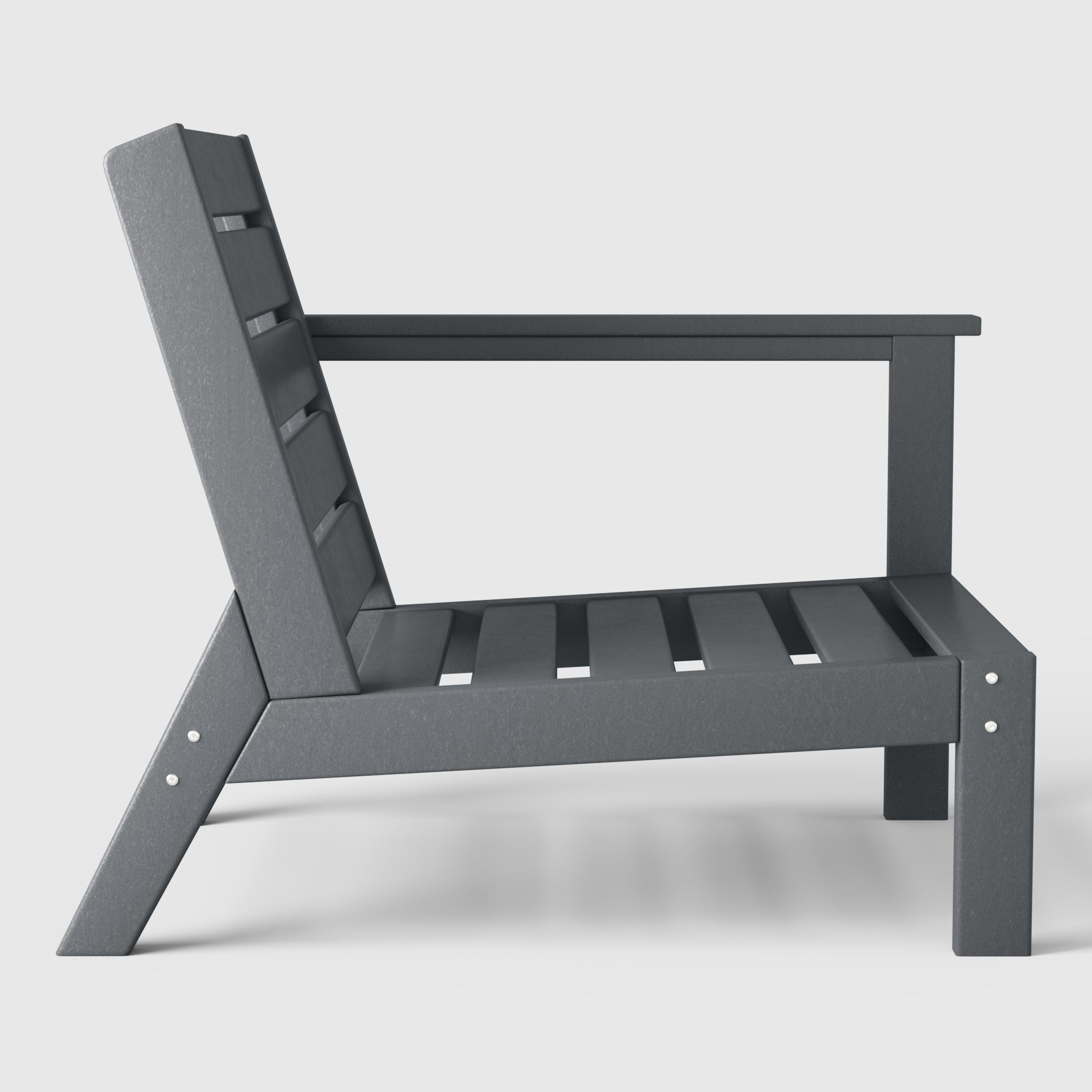 Portsmouth Outdoor Modern HDPE Patio Club Chair with Deep Seat Cushions