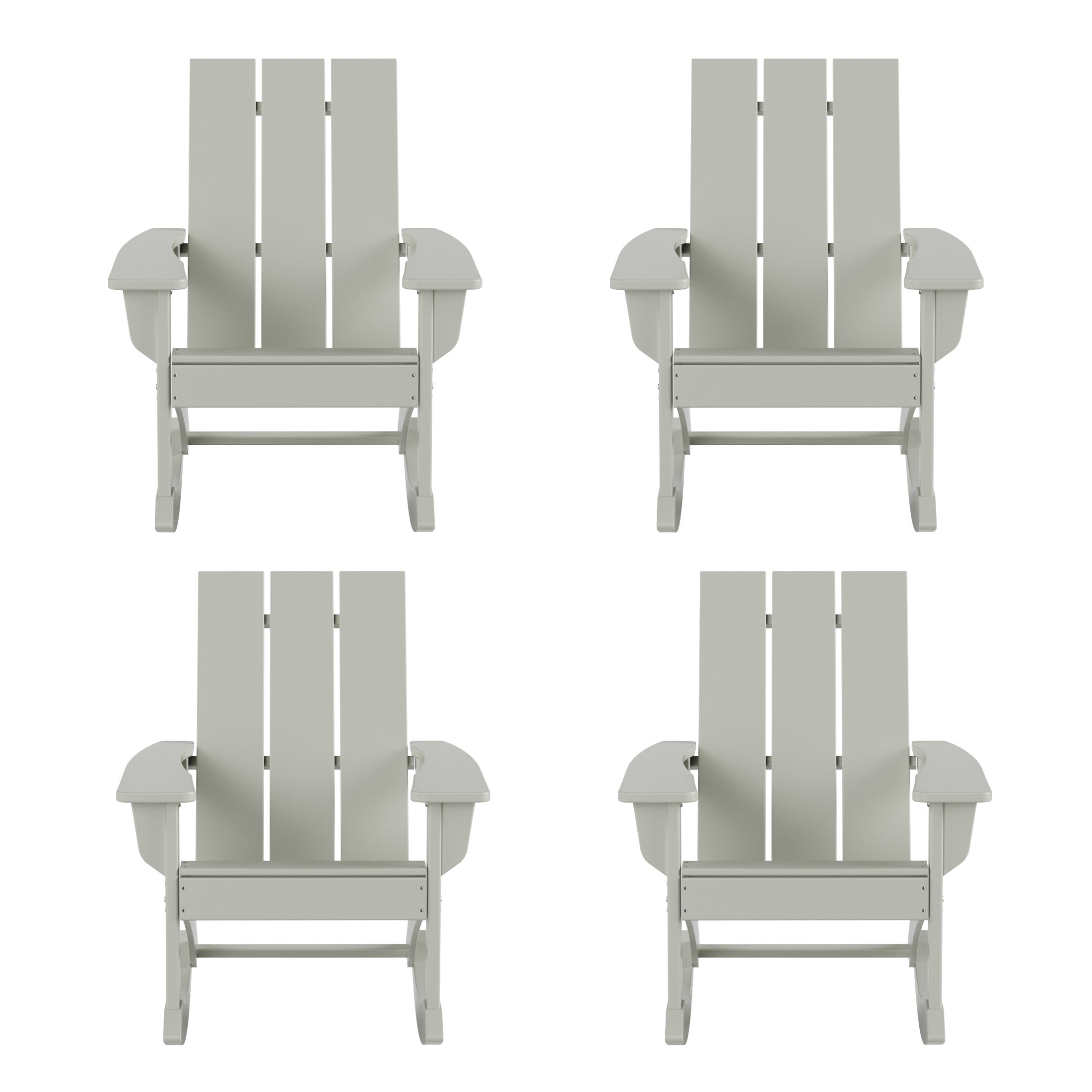 Palms Outdoor Patio Modern Adirondack Rocking Chair (Set of 4)