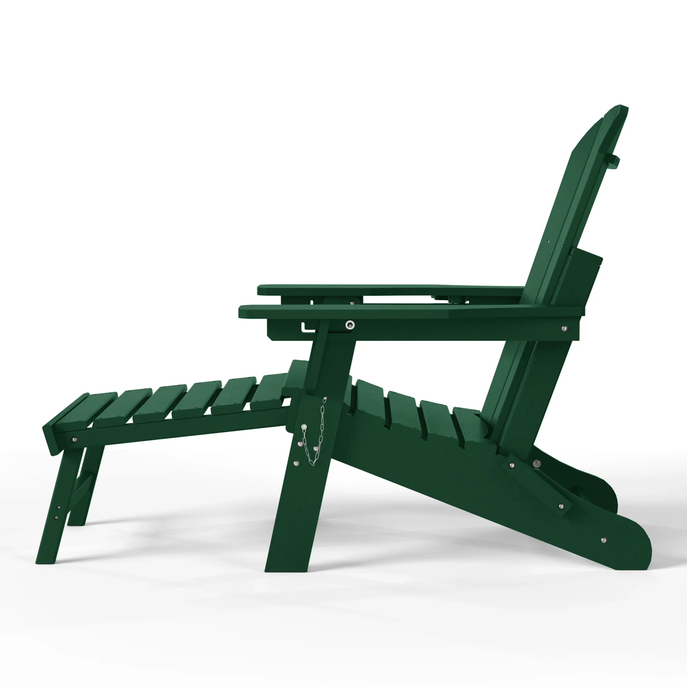 Paradise Folding Adjustable Adirondack Chair with Retractable Ottoman and Cup Holder (Set of 2)