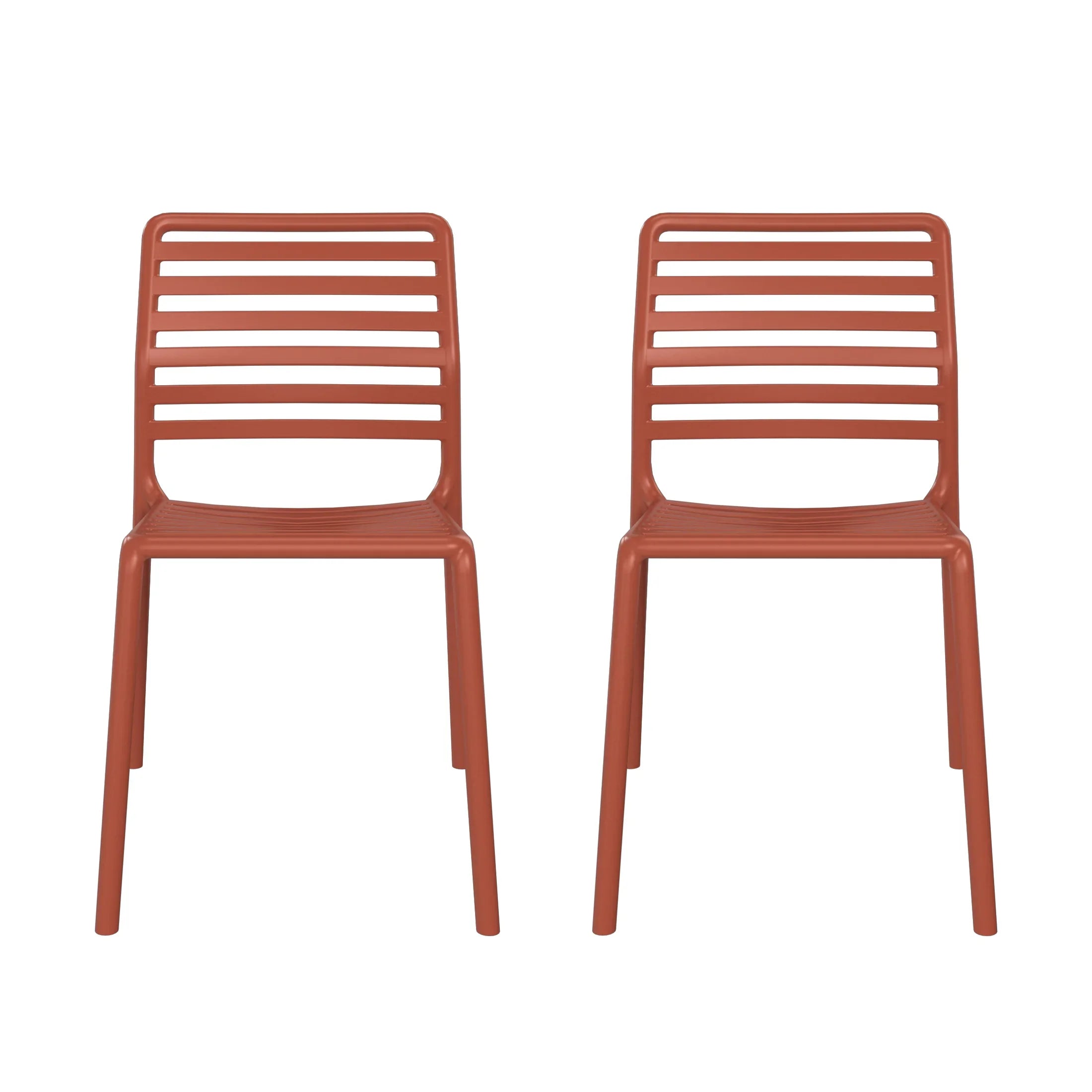 Sunshine Outdoor Stackable Polypropylene Plastic Resin Dining Side Chairs (Set of 2)