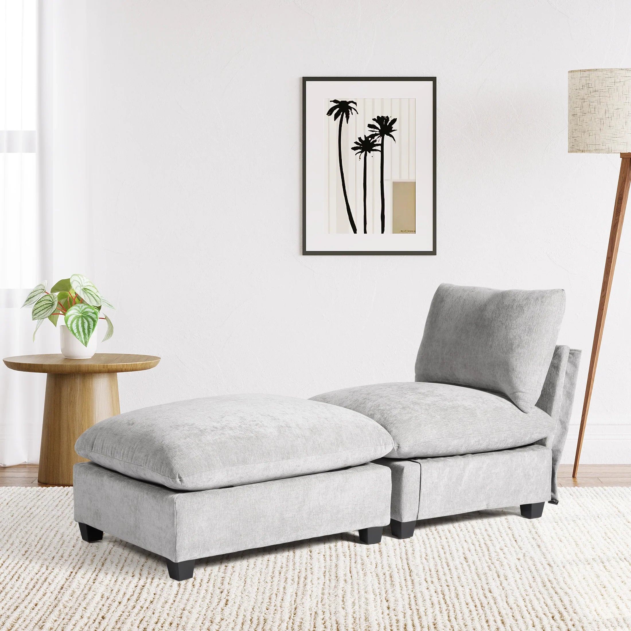Springfield 68.5" Chenille Upholstered Indoor Chaise Lounge Chair