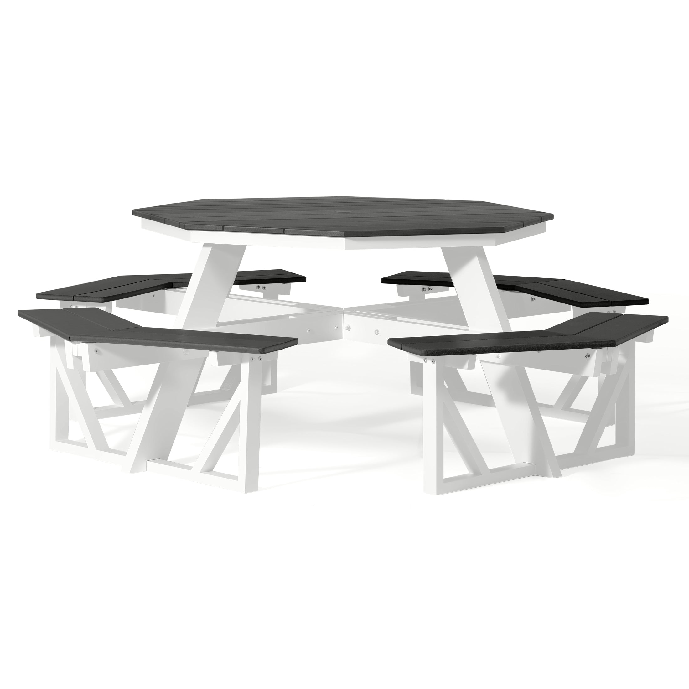 Macon Outdoor 48" HDPE 8-Person Patio Octagon Picnic Table