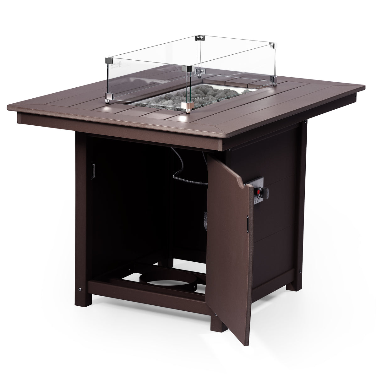 Sol 46" Modern Outdoor Patio Gas Propane Rectangular Fire Pit Table