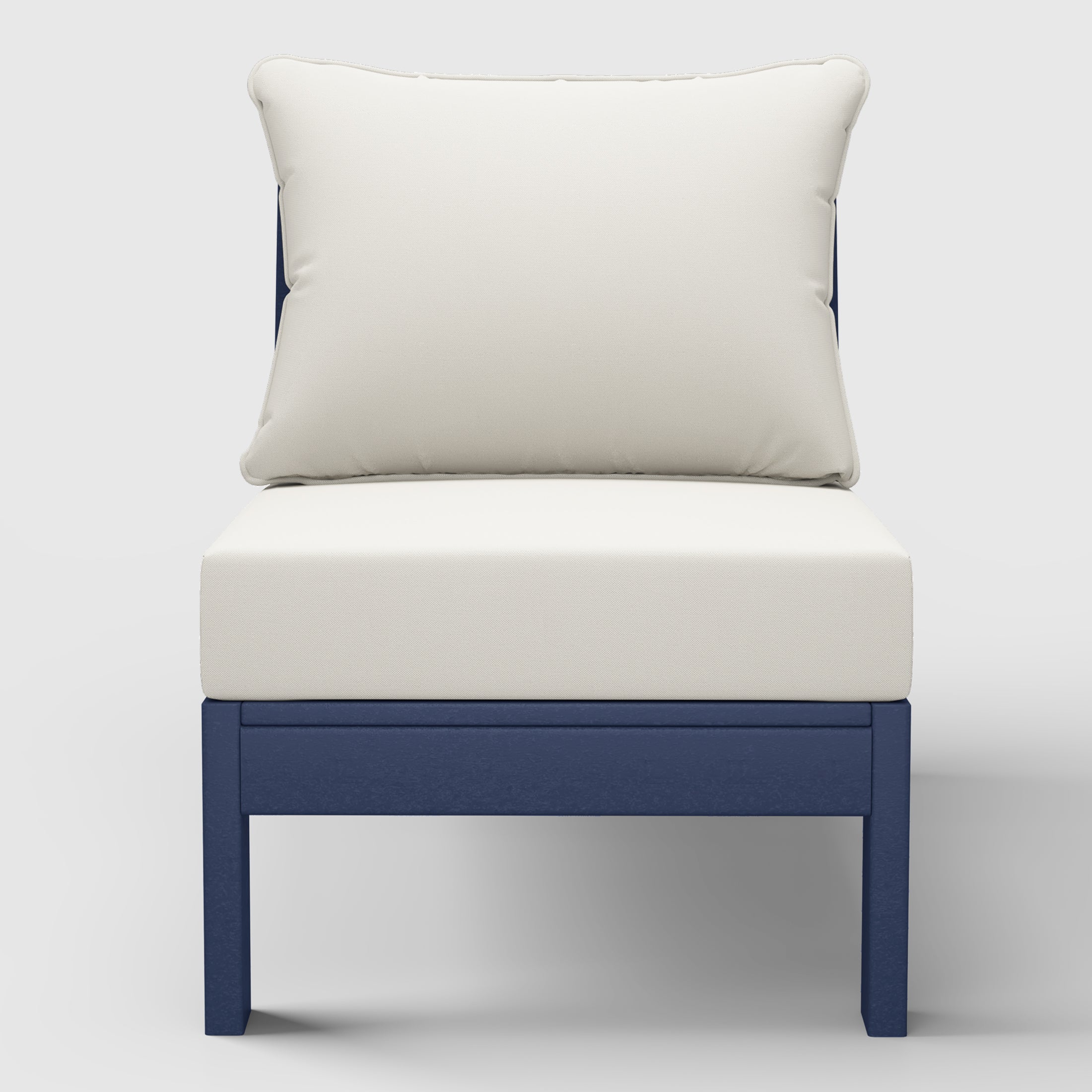 Portsmouth Outdoor HDPE Deep Seating Modular Armless Patio Chair with Patio Cushions