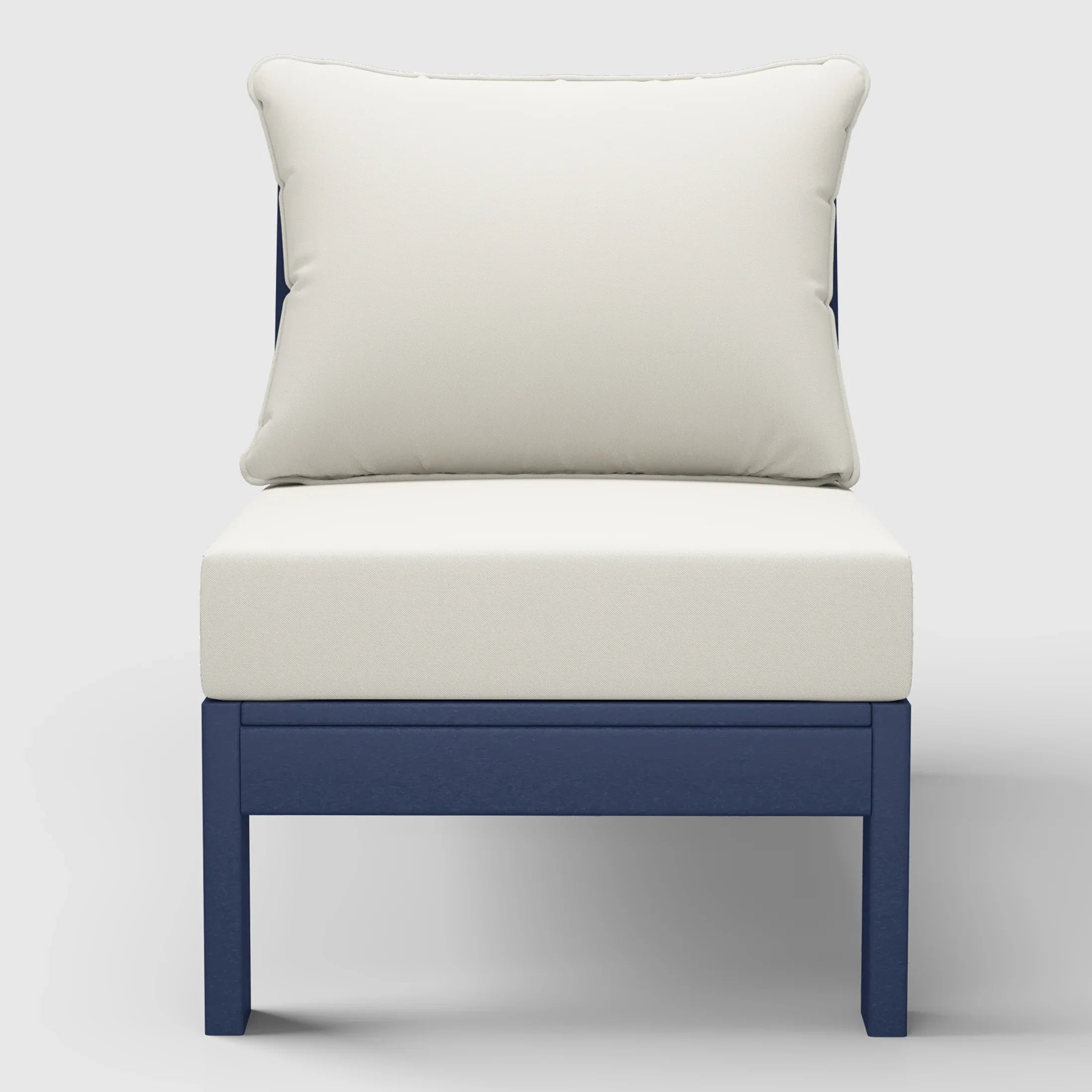 Portsmouth Outdoor HDPE Deep Seating Modular Armless Patio Chair with Patio Cushions