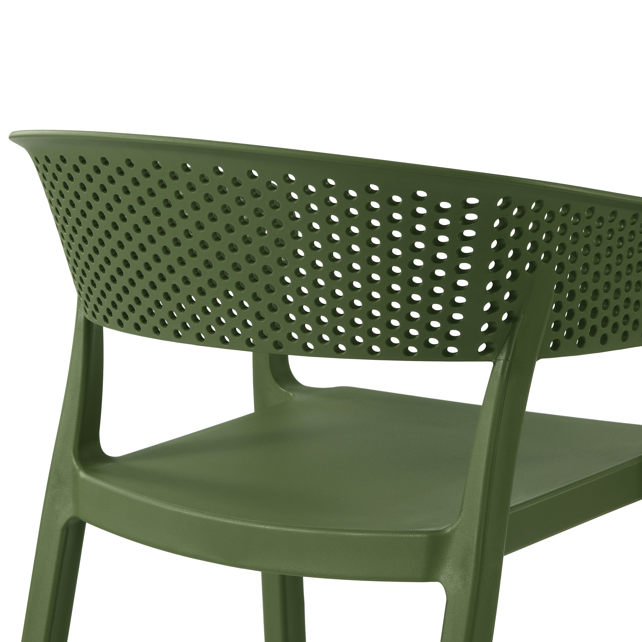 Sunshine Outdoor Modern Stackable Plastic Resin Patio Dining Armchair (Set of 2)