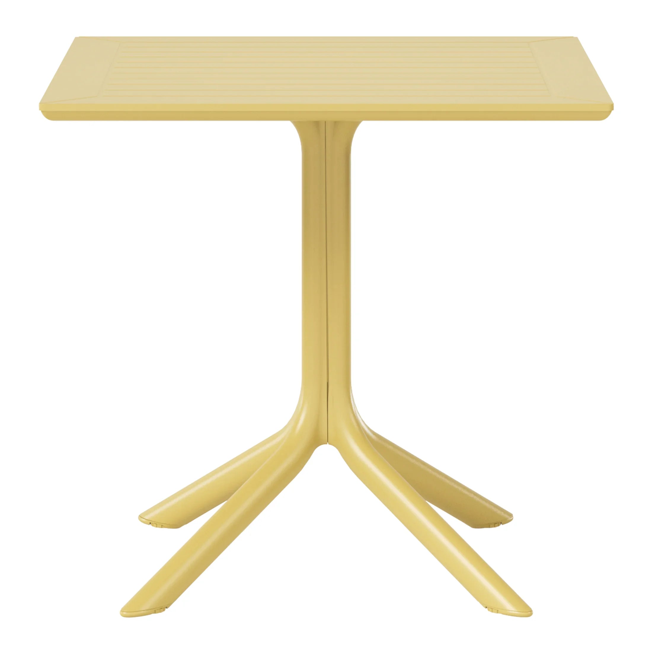 Sunshine 31.5" Square Outdoor Plastic Resin Patio Dining Table for 4