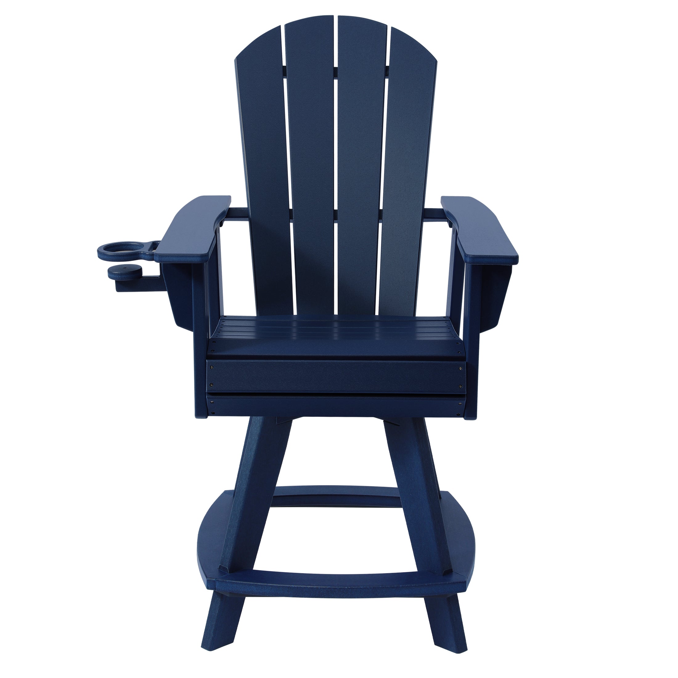 Paradise Outdoor HDPE Adirondack Swivel Counter Height Bar Chair With Cup Holder