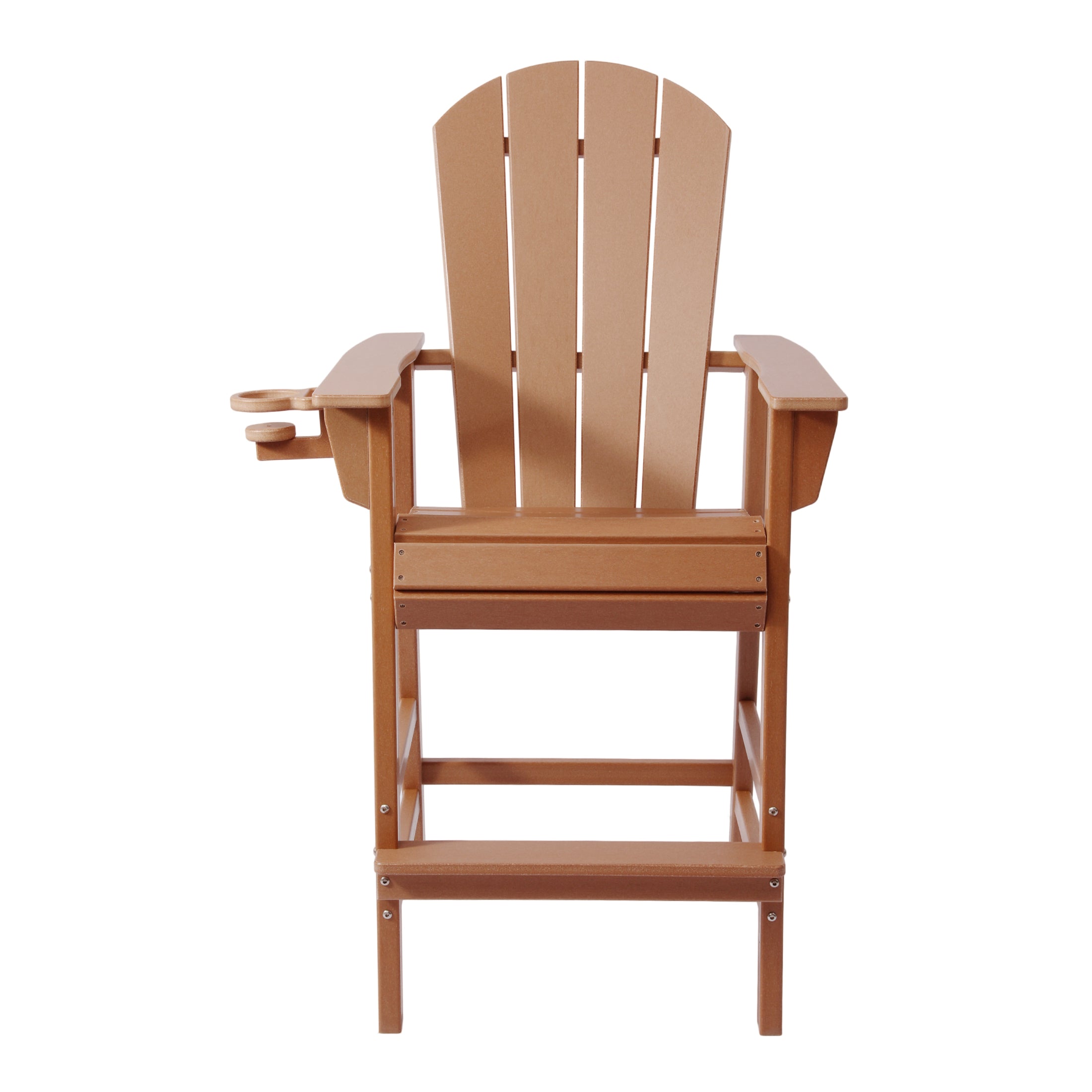 Paradise Outdoor HDPE Tall Adirondack Bar Height Chair With Cup Holder