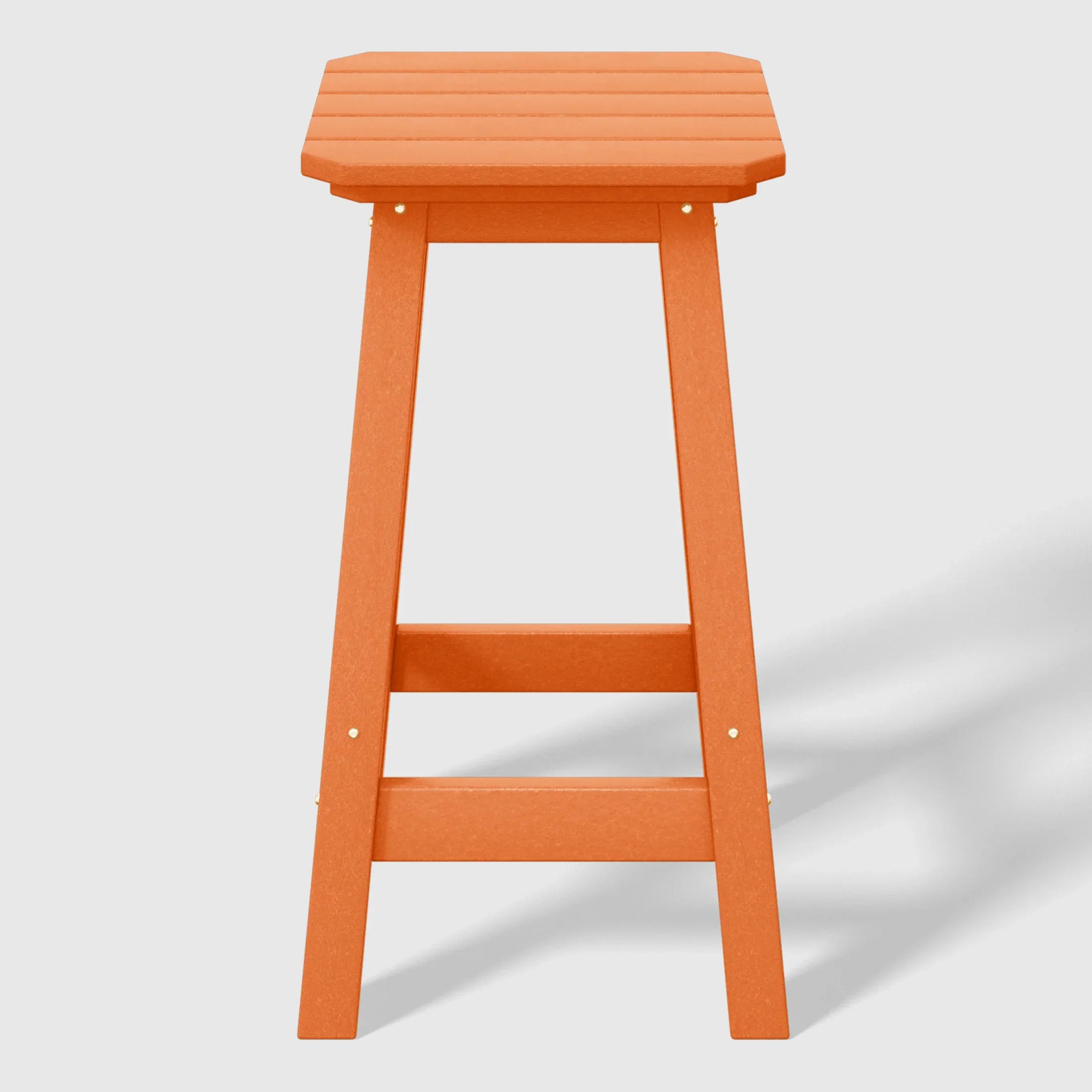 Paradise 24" HDPE Outdoor Patio Counter High Backless Square Bar Stools Set of Three