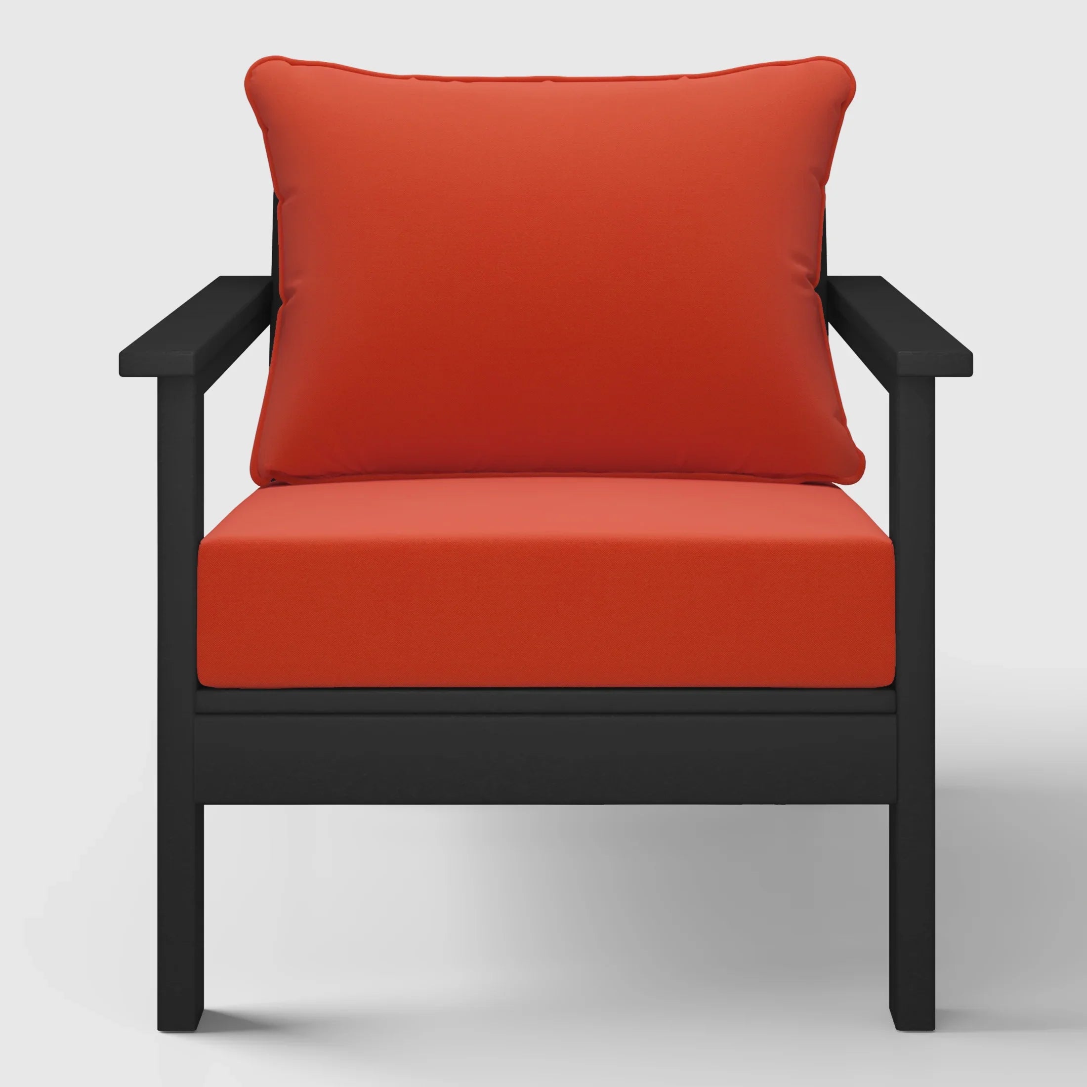 Portsmouth Outdoor Modern HDPE Patio Club Chair with Deep Seat Cushions