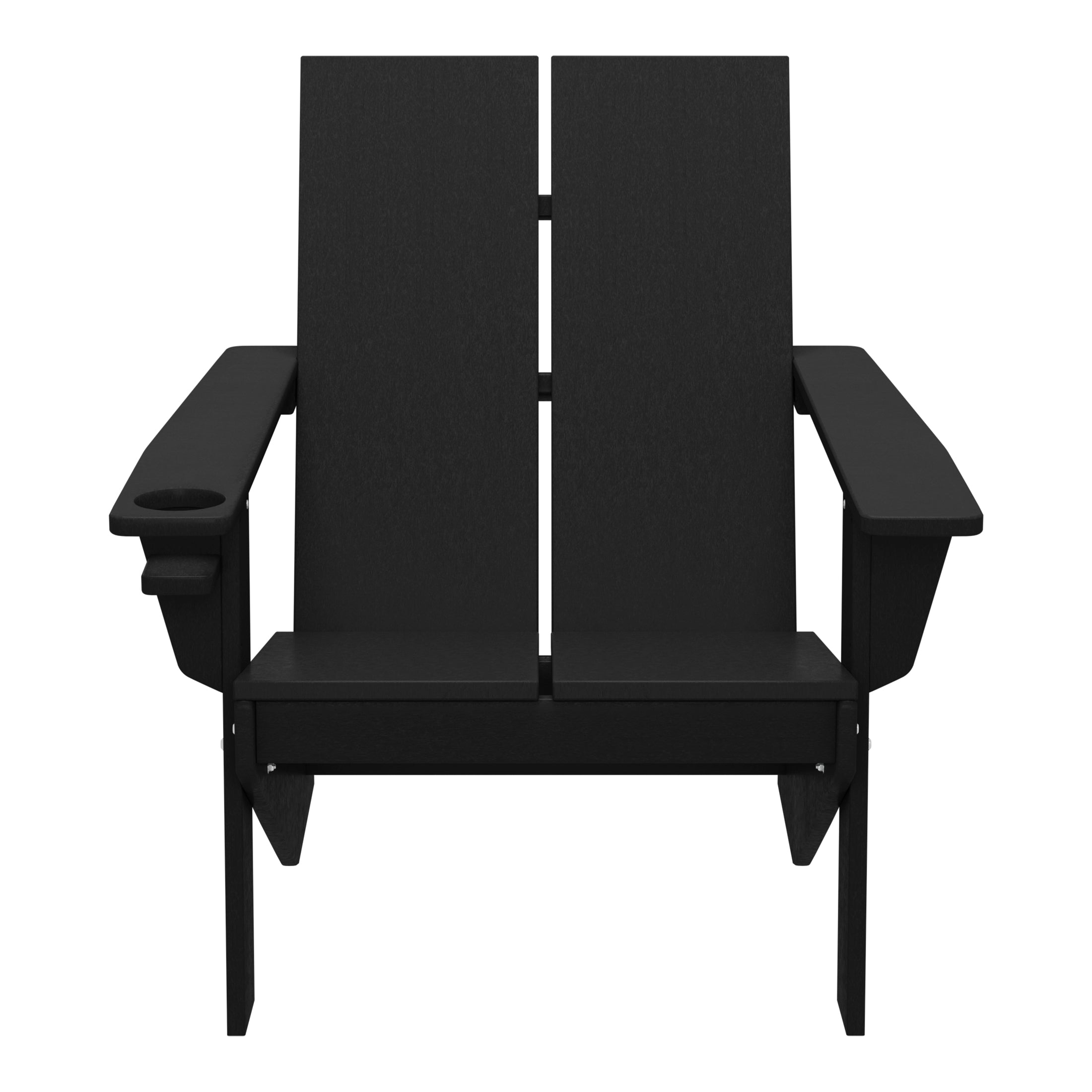 Seaview Outdoor HDPE Modern Adirondack Chair with Cup Holder (Set of 2)