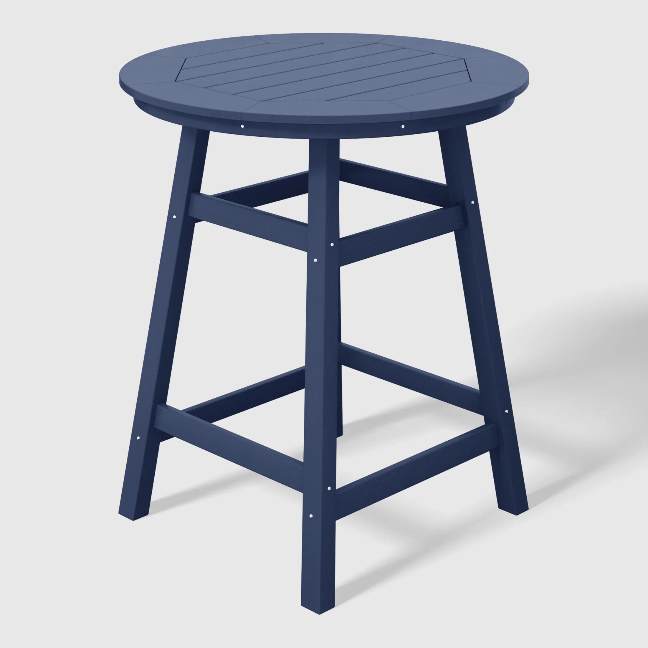 Paradise 5-Piece HDPE Outdoor Patio Dining Bar Bistro Table Set with Counter High Round Bar Stools