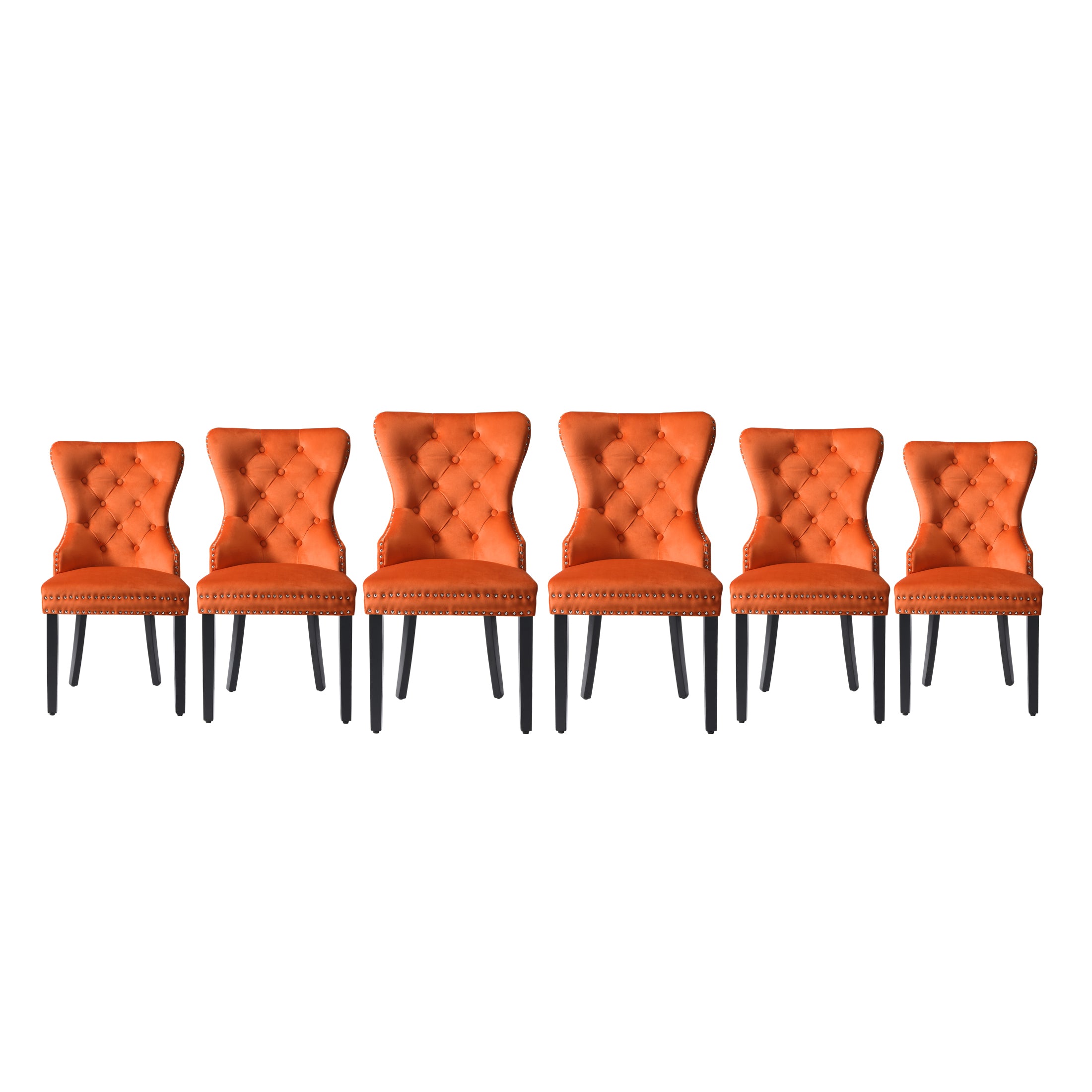 Hank Velvet Upholstered Tufted Dining Chairs (Set of 6)