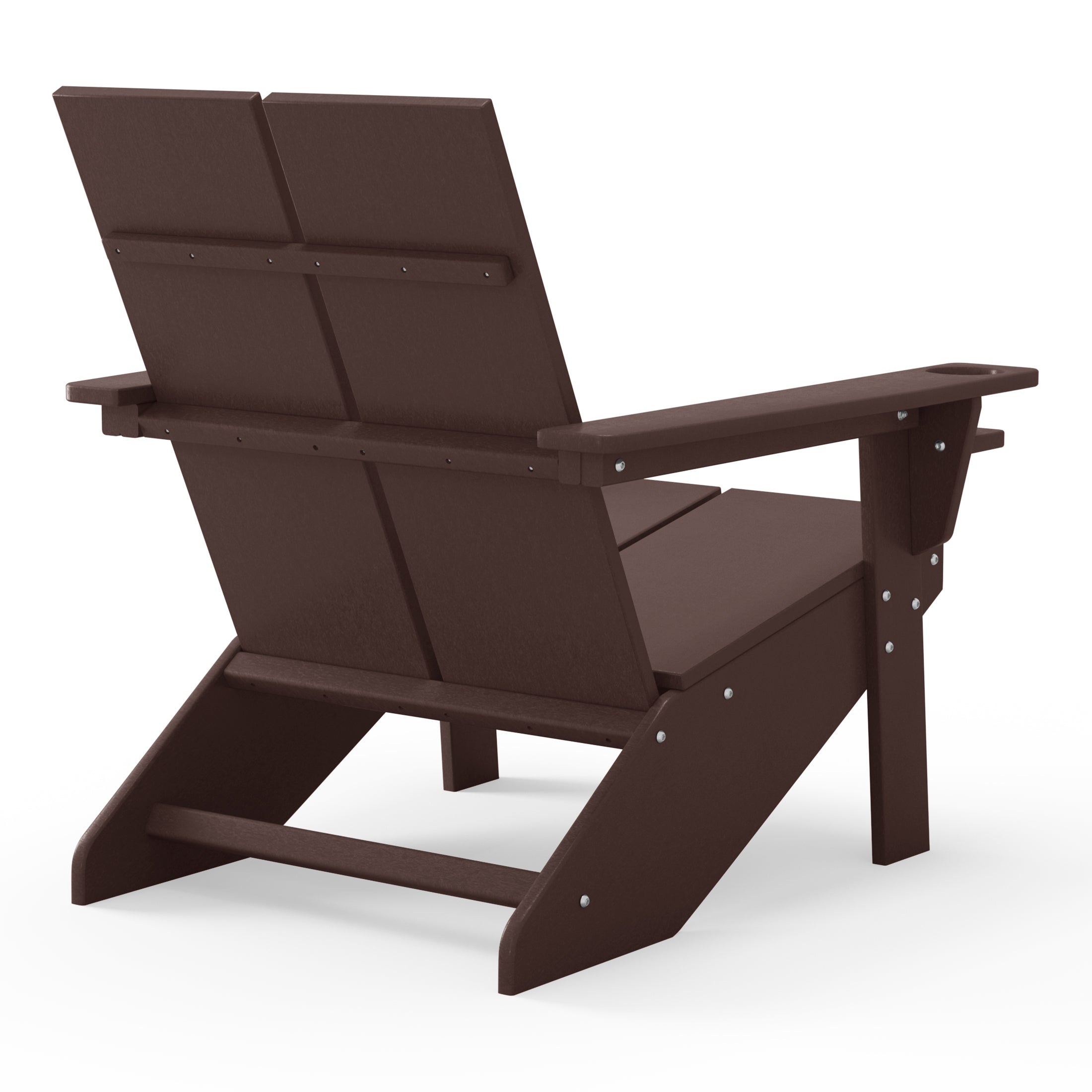 Seaview Outdoor HDPE Modern Adirondack Chair with Cup Holder (Set of 4)
