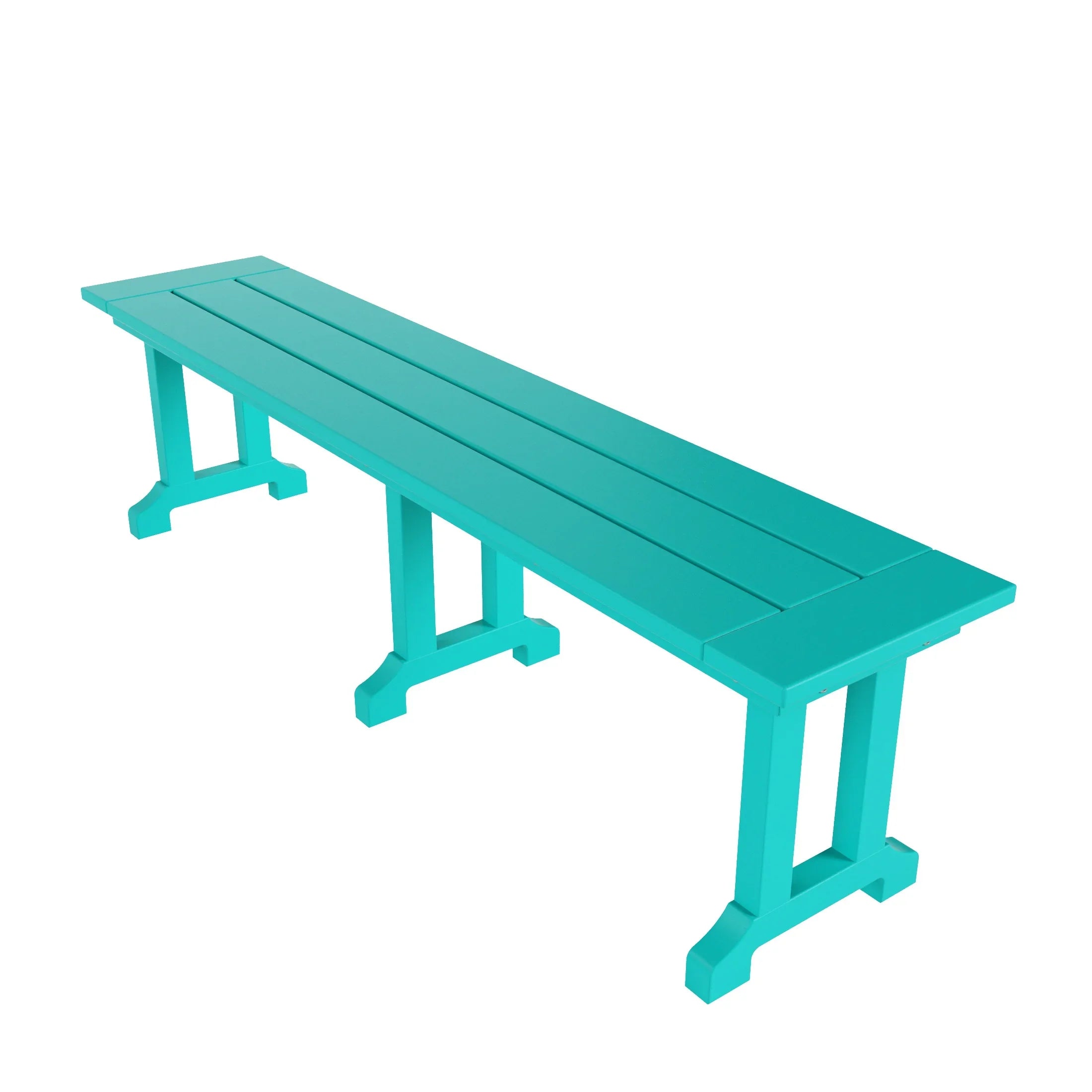 Paradise 6-Piece HDPE Rectangular Patio Dining Table Set with Foldable Chairs and Patio Bench