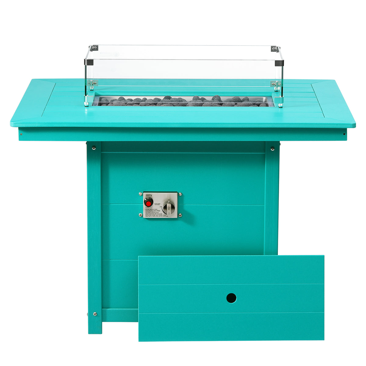 Sol 46" Modern Outdoor Patio Gas Propane Rectangular Fire Pit Table