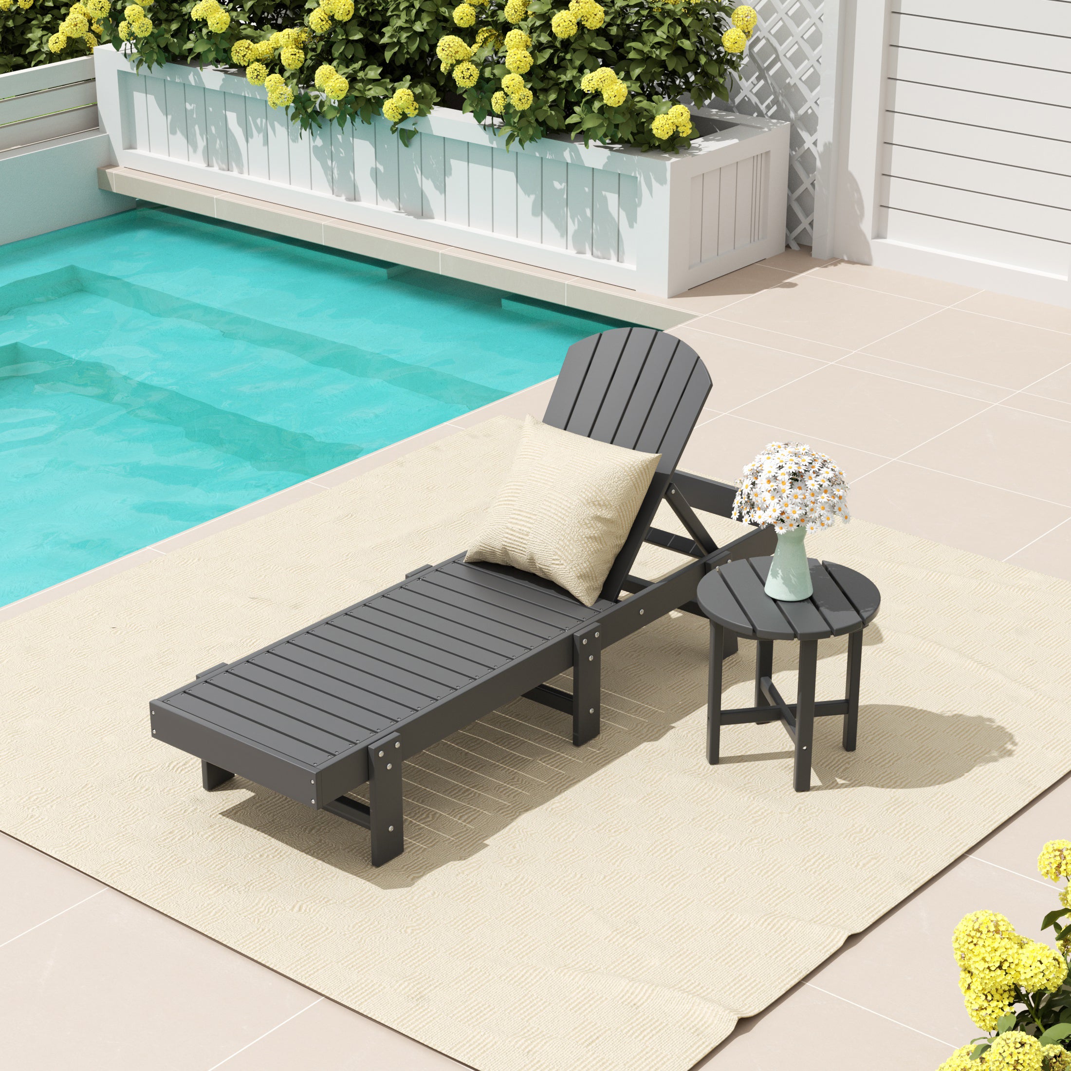 Portside 2 Piece Poly Reclining Chaise Lounge