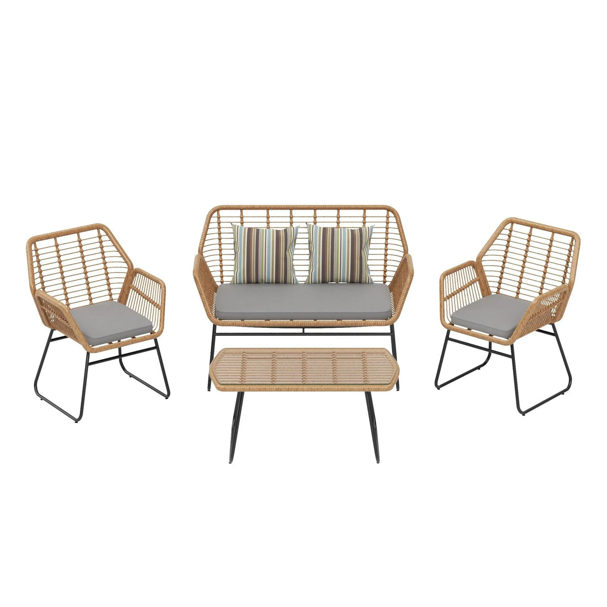 Belize 4-Piece Outdoor Patio Conversation Sofa Set - Costaelm