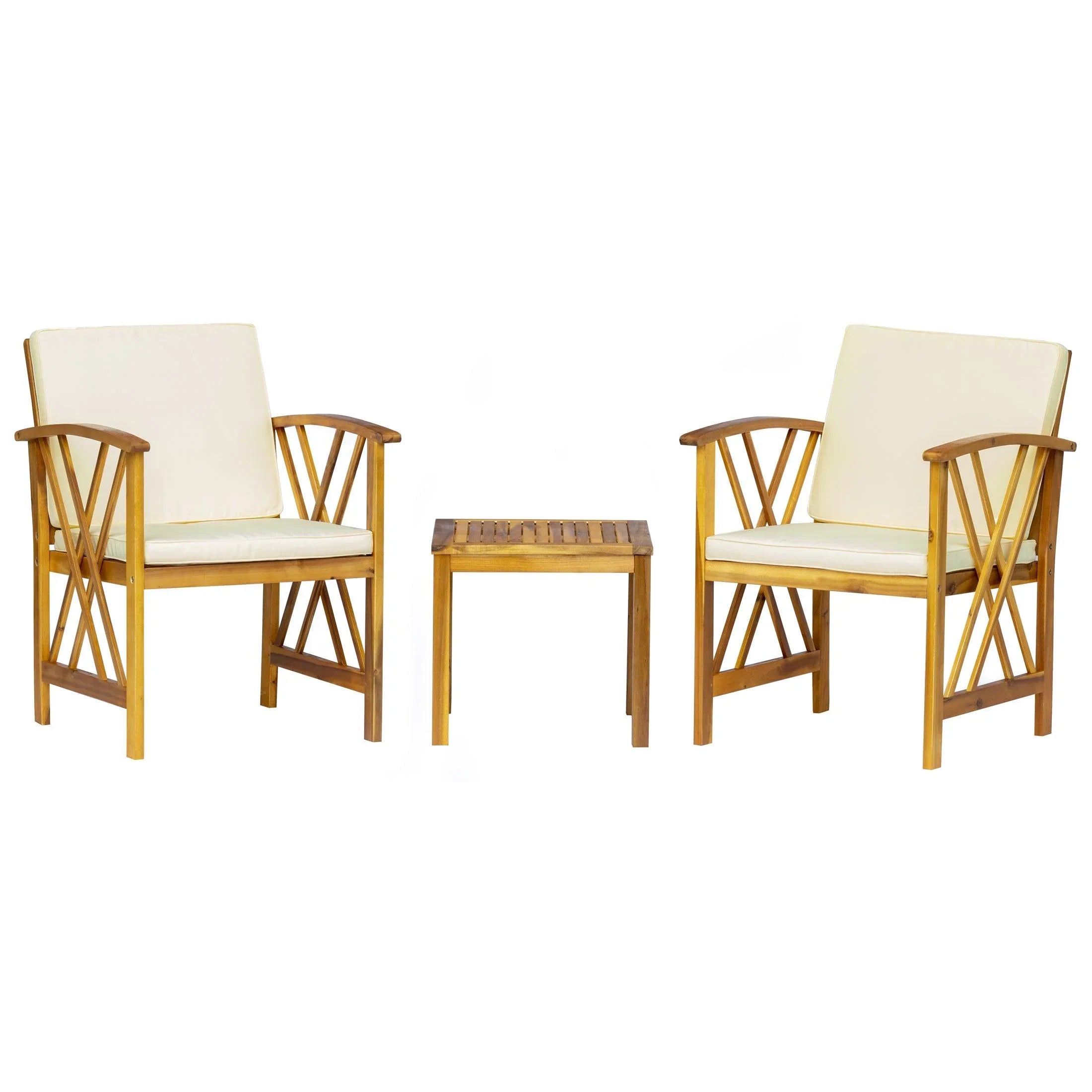 BAHIA 3-Piece Acacia Patio Sofa Conversation Furniture Set - Costaelm