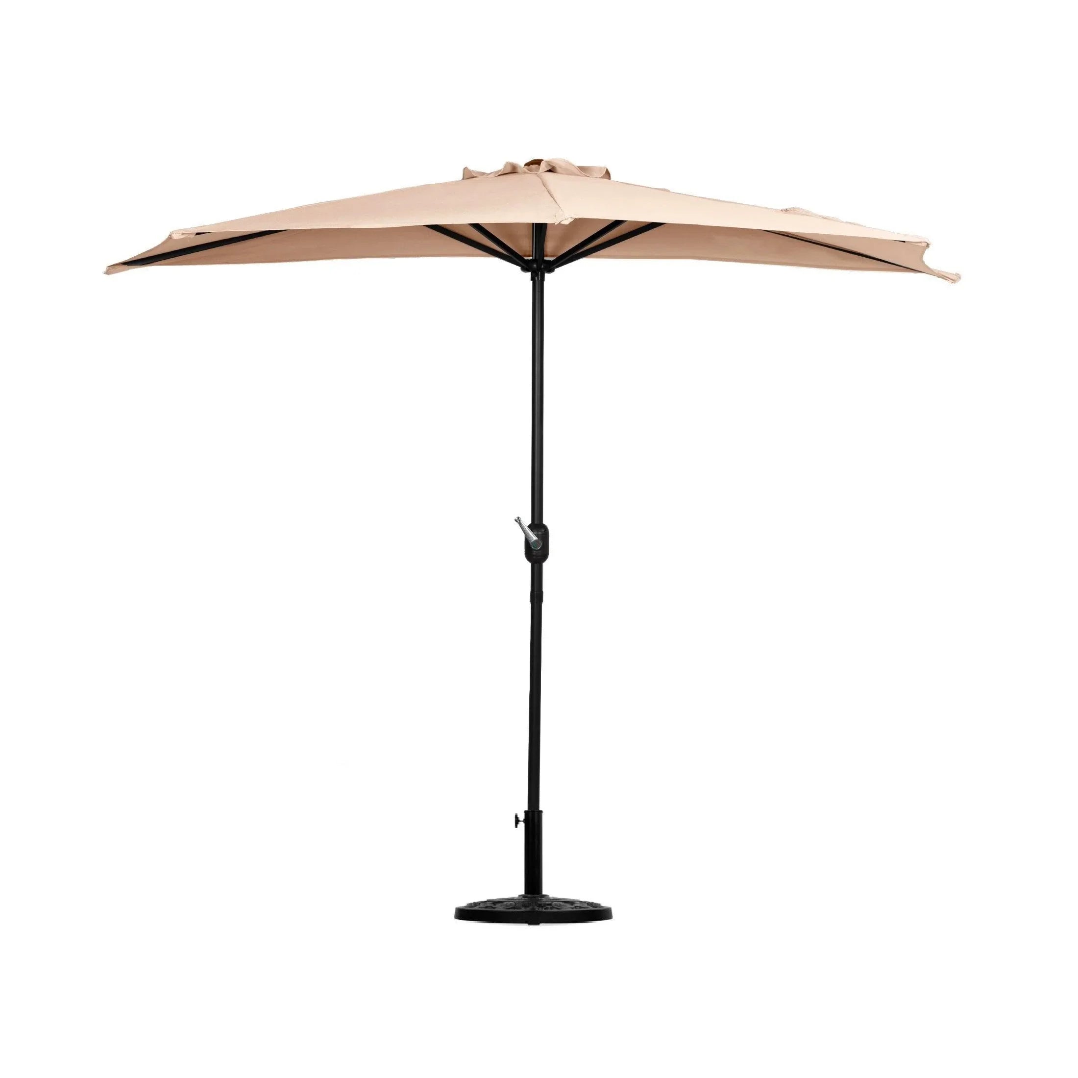 Easton 9 Ft Half Patio Umbrella with Half Resin Base Included - Costaelm