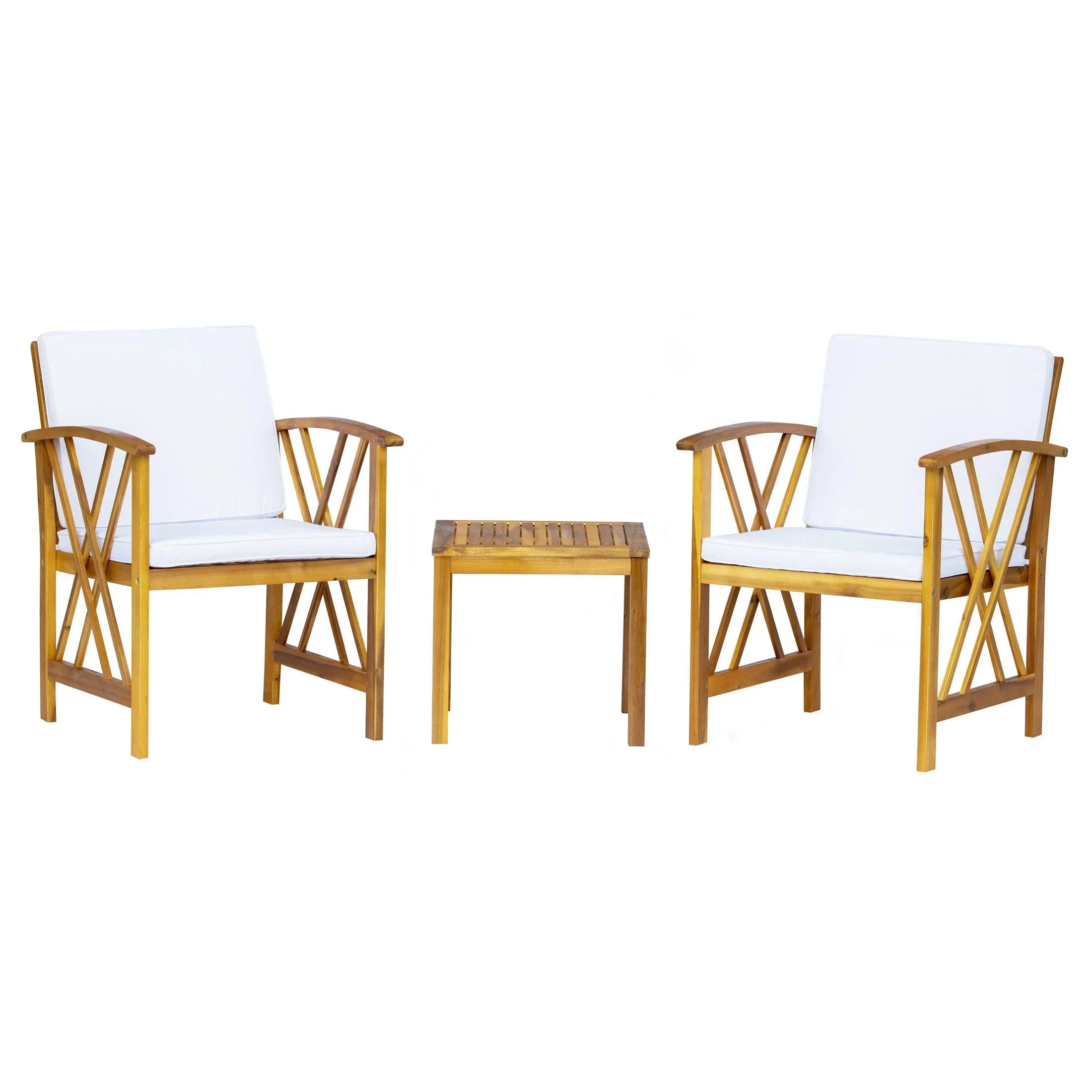 BAHIA 3-Piece Acacia Patio Sofa Conversation Furniture Set - Costaelm